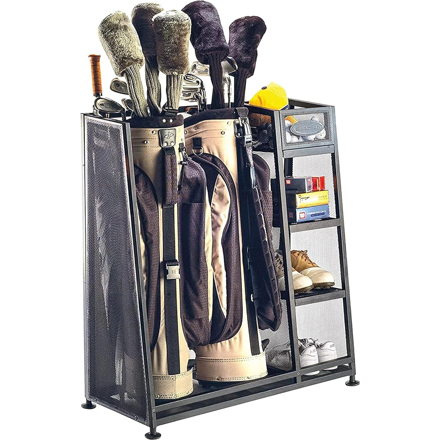Organizador de Golf Suncast con 3 Estantes y Soporte para 2 Bolsas