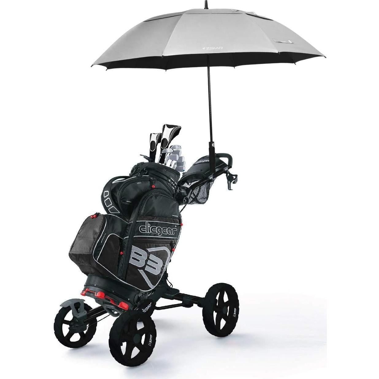 Paraguas de Golf ZEKAR 137 cm Ventilado UPF 50+ Plata