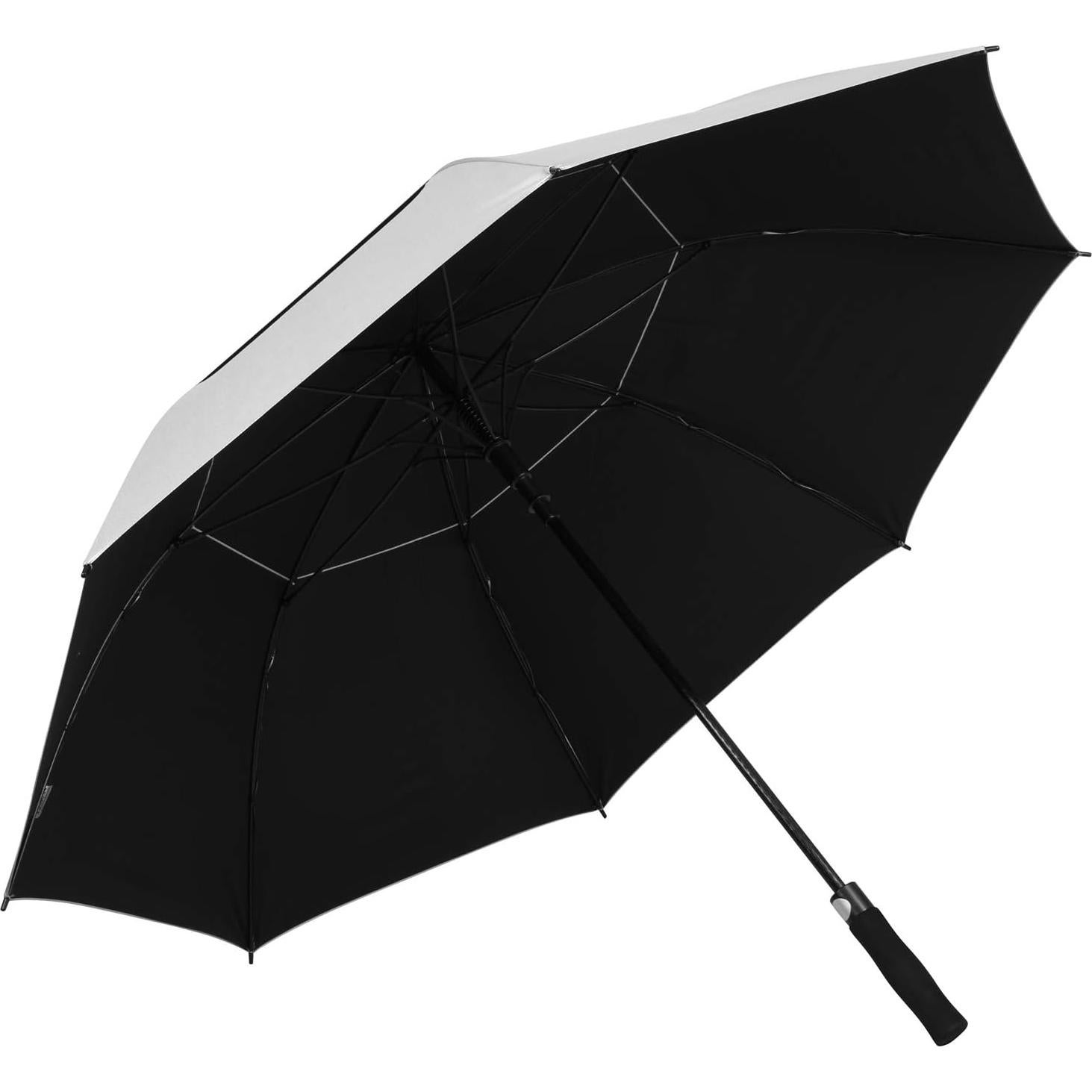 Paraguas de Golf ZEKAR 137 cm Ventilado UPF 50+ Plata