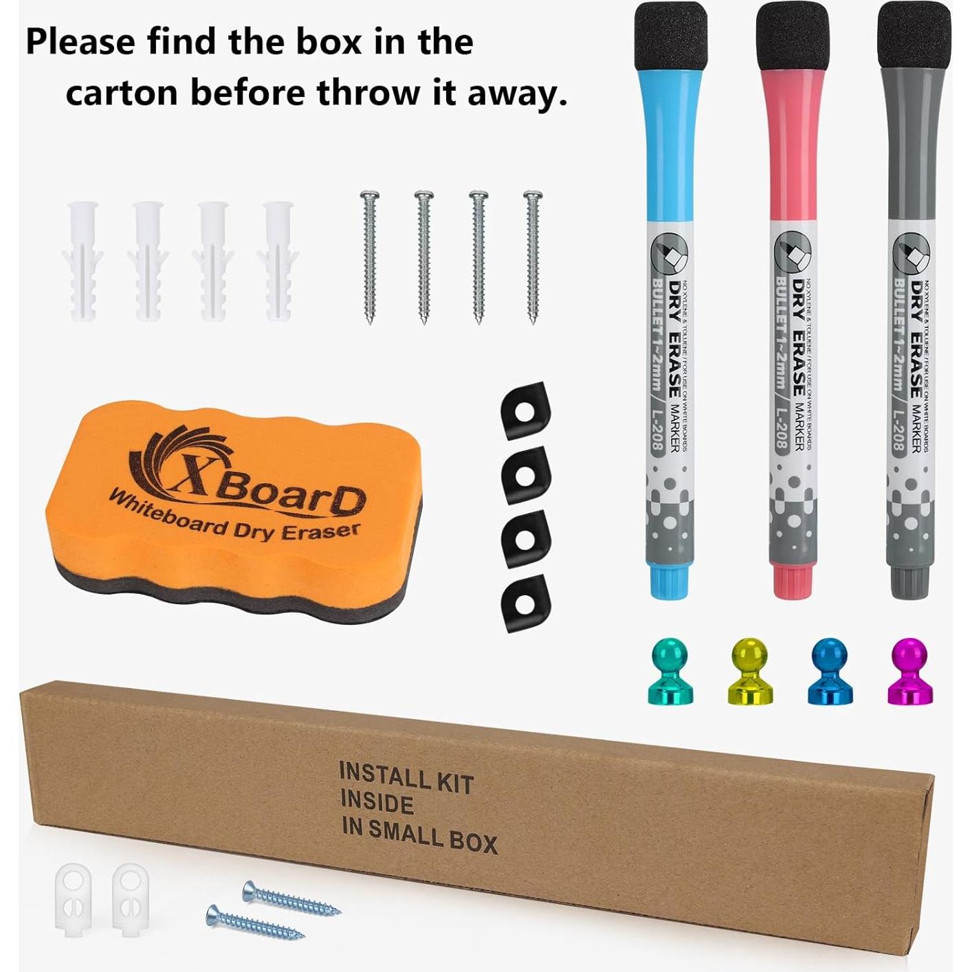 Pizarra Blanca Magnética XBoard 91.4x60.4cm con Accesorios