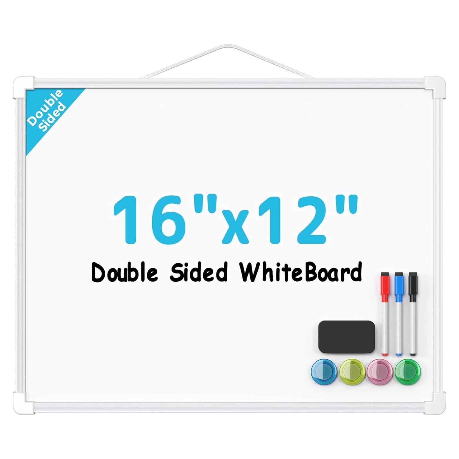 Pizarra Blanca Doble Cara MaxGear 40.64x30.48cm con Accesorios