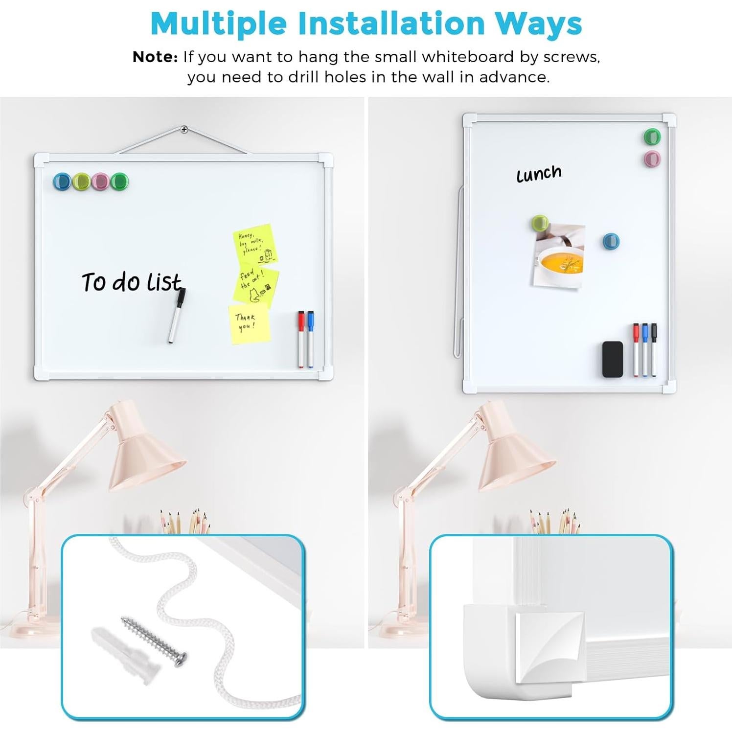 Pizarra Blanca Doble Cara MaxGear 40.64x30.48cm con Accesorios