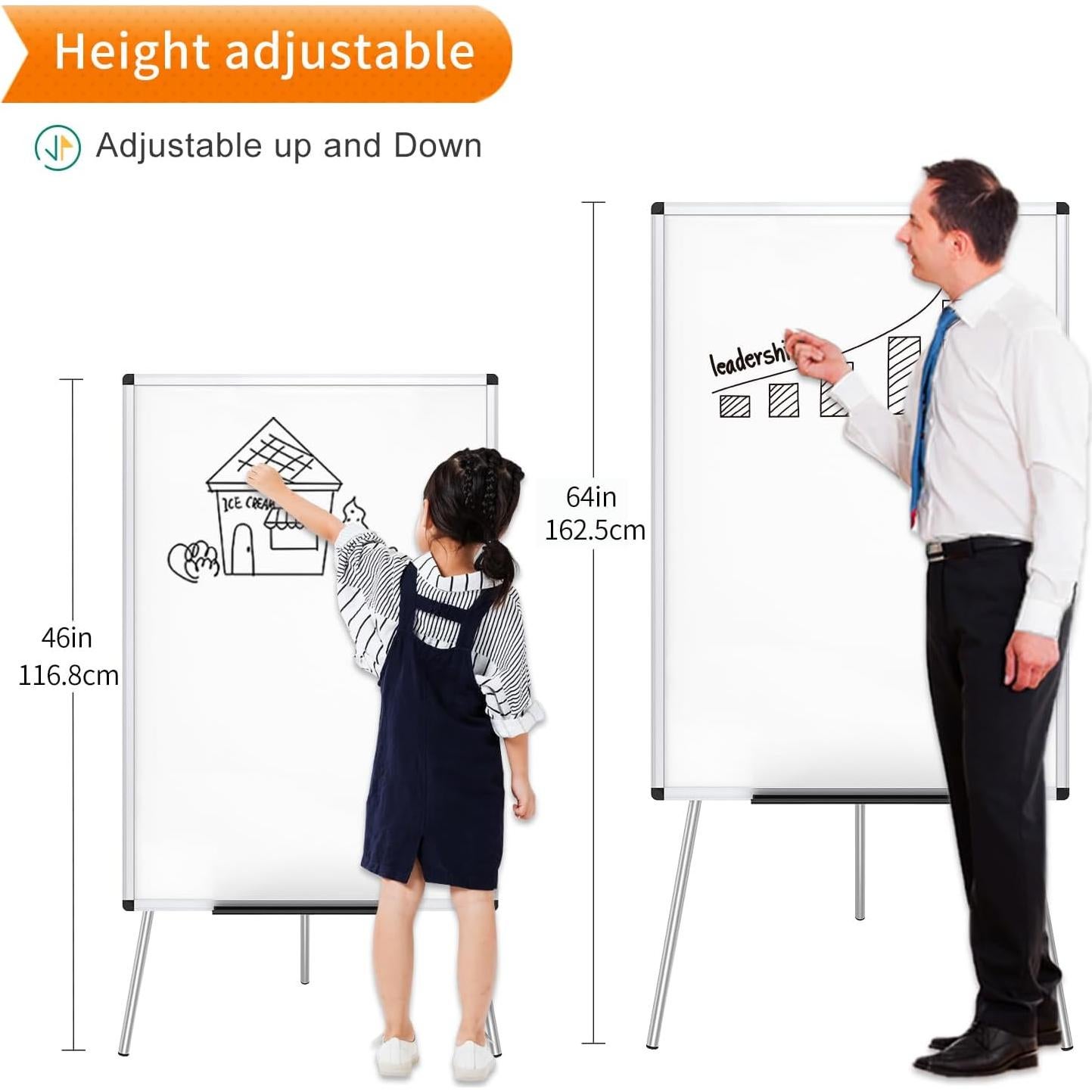 Pizarra Blanca Magnética Portátil VIZ-PRO 91x61 cm Ajustable