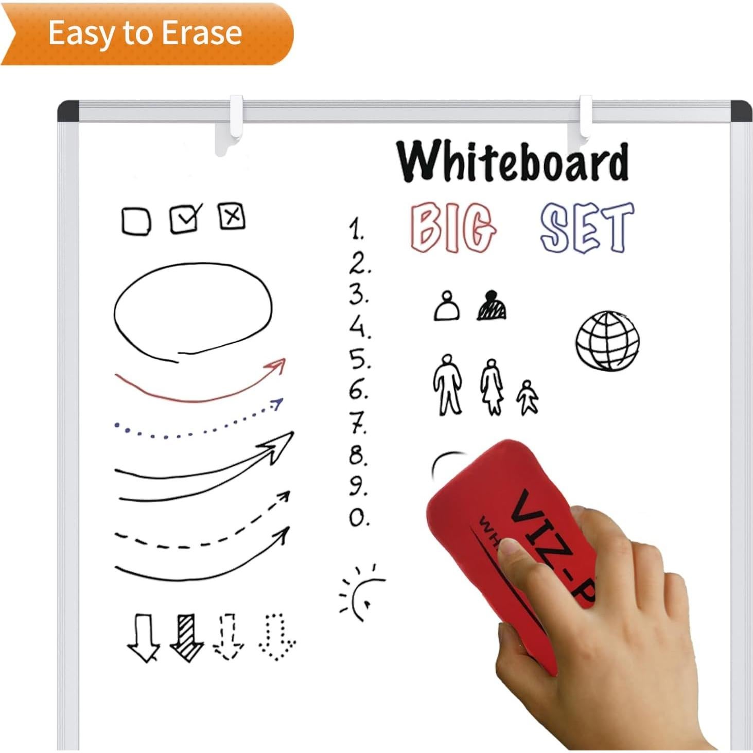 Pizarra Blanca Magnética Portátil VIZ-PRO 91x61 cm Ajustable