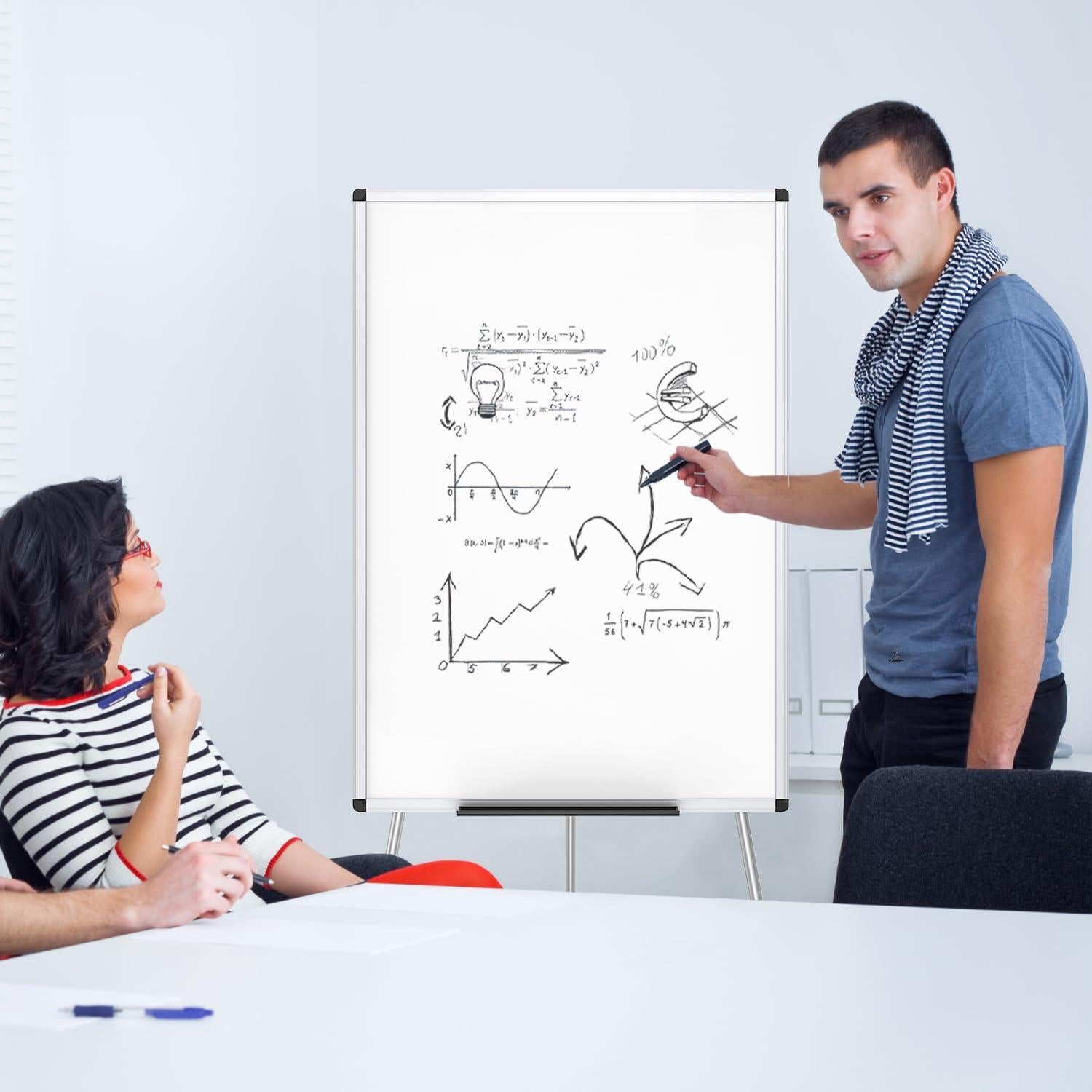 Pizarra Blanca Magnética Portátil VIZ-PRO 91x61 cm Ajustable