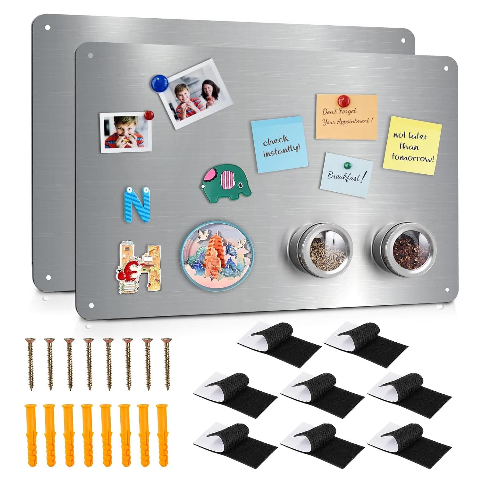 Tablero Magnético de Acero Inoxidable Bekith 2 Piezas 43.4x30 cm