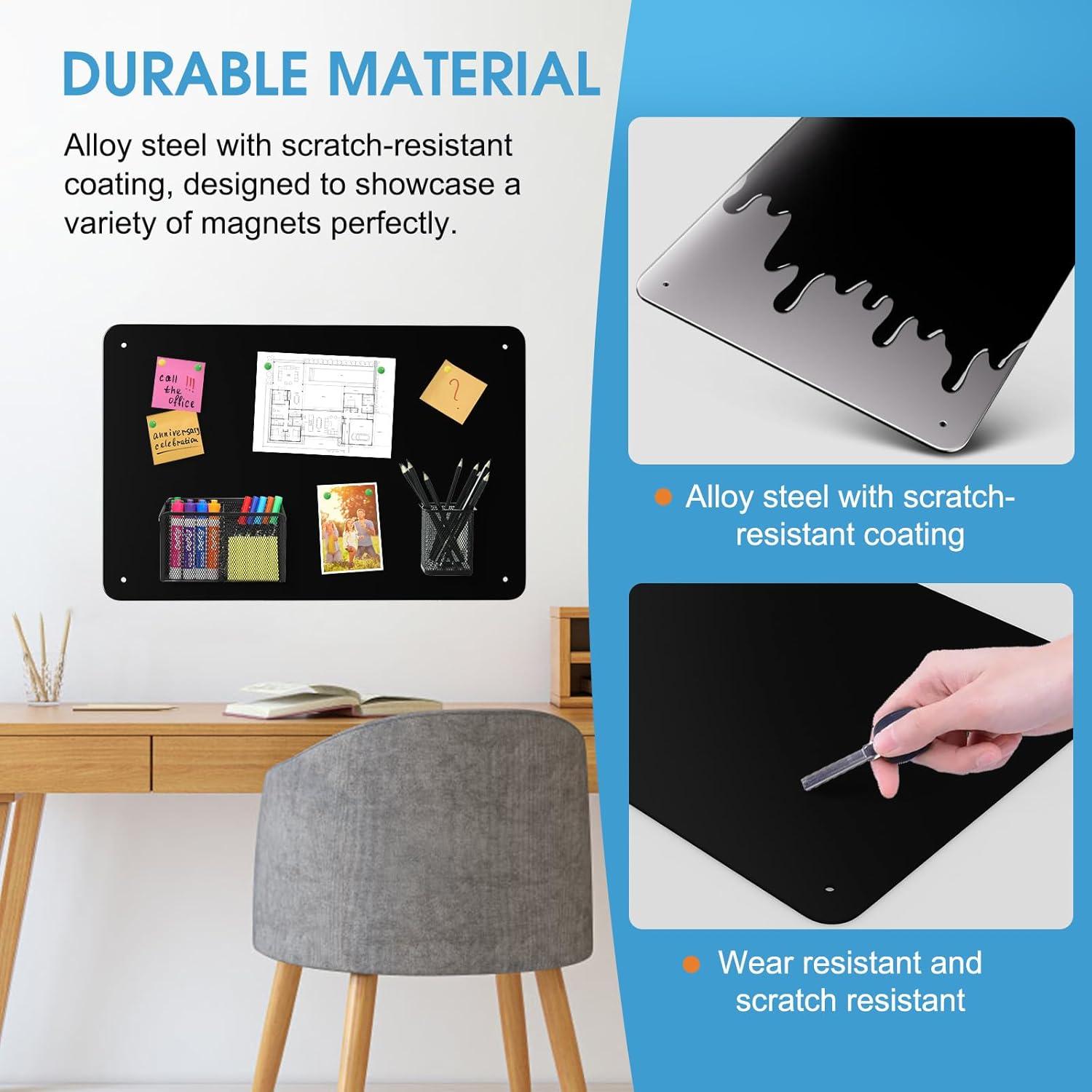 Tablero Magnético MaxGear 44.5x29 cm Metal Negro para Pared