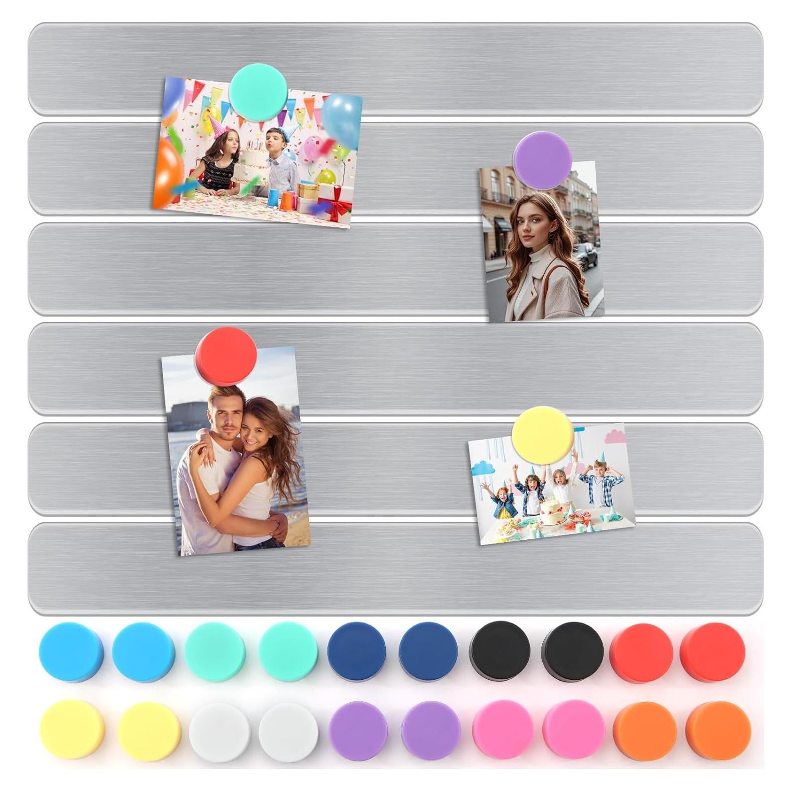 6 Piezas Tira Magnética Adhesiva FloraSea 30x2.8cm Plateado