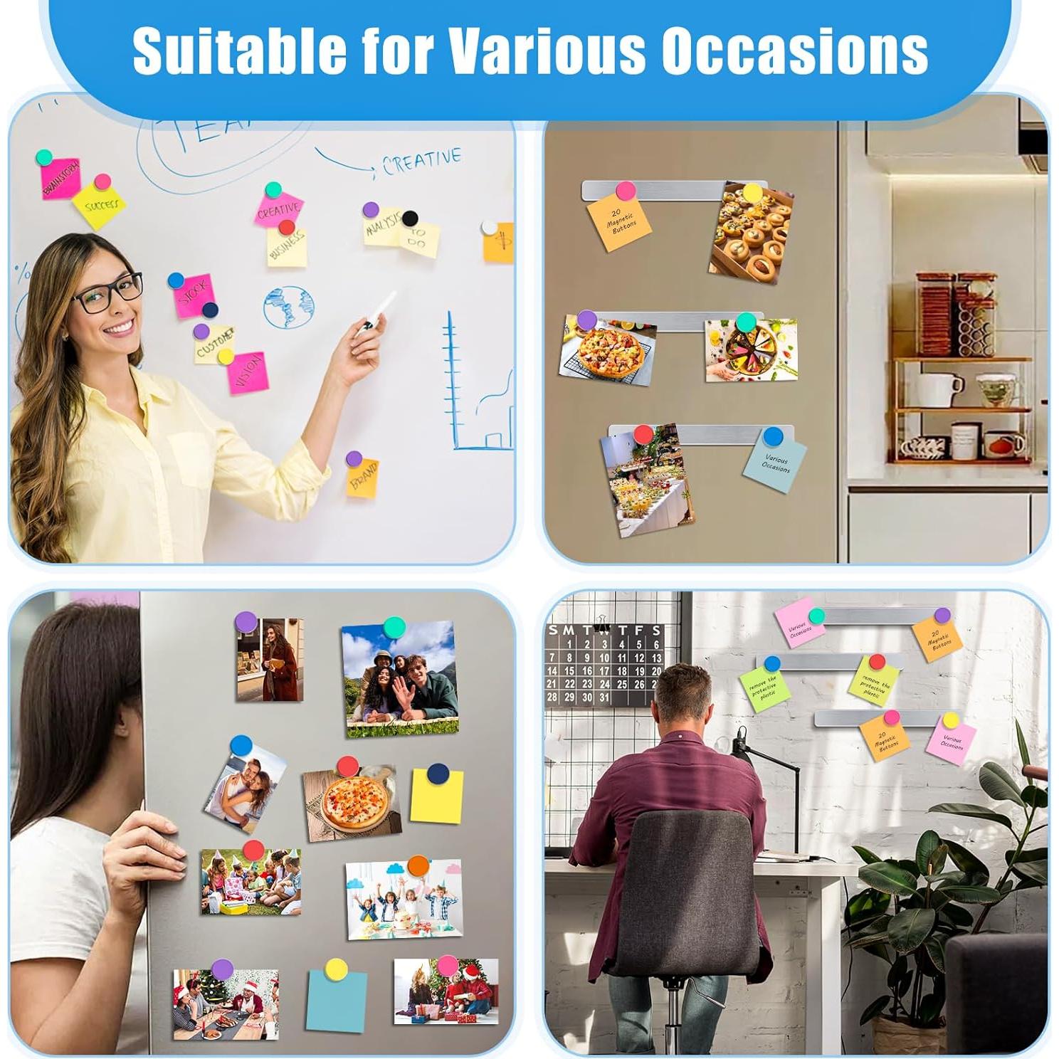 6 Piezas Tira Magnética Adhesiva FloraSea 30x2.8cm Plateado