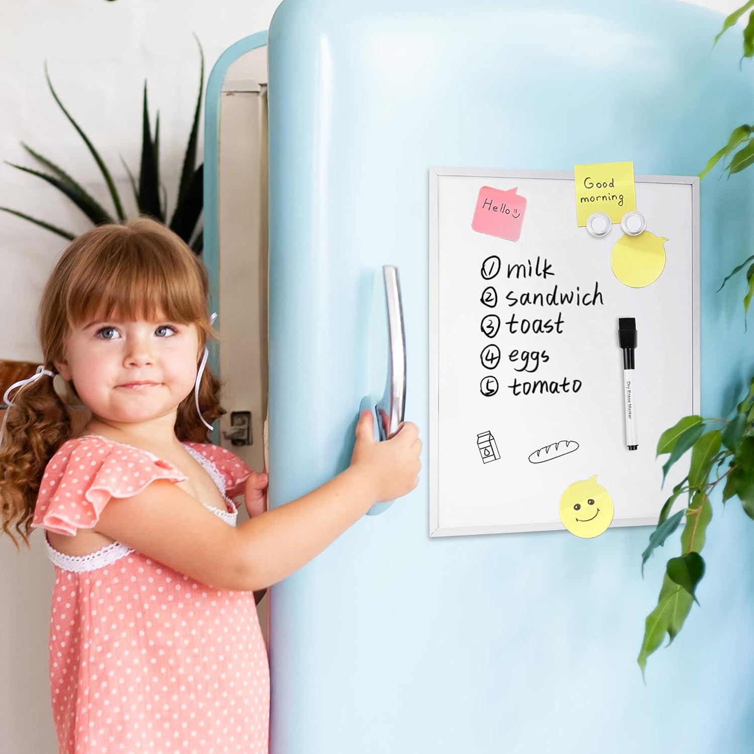 Pizarra Blanca Magnética Amazon Basics 28x36 cm con Marco de Aluminio