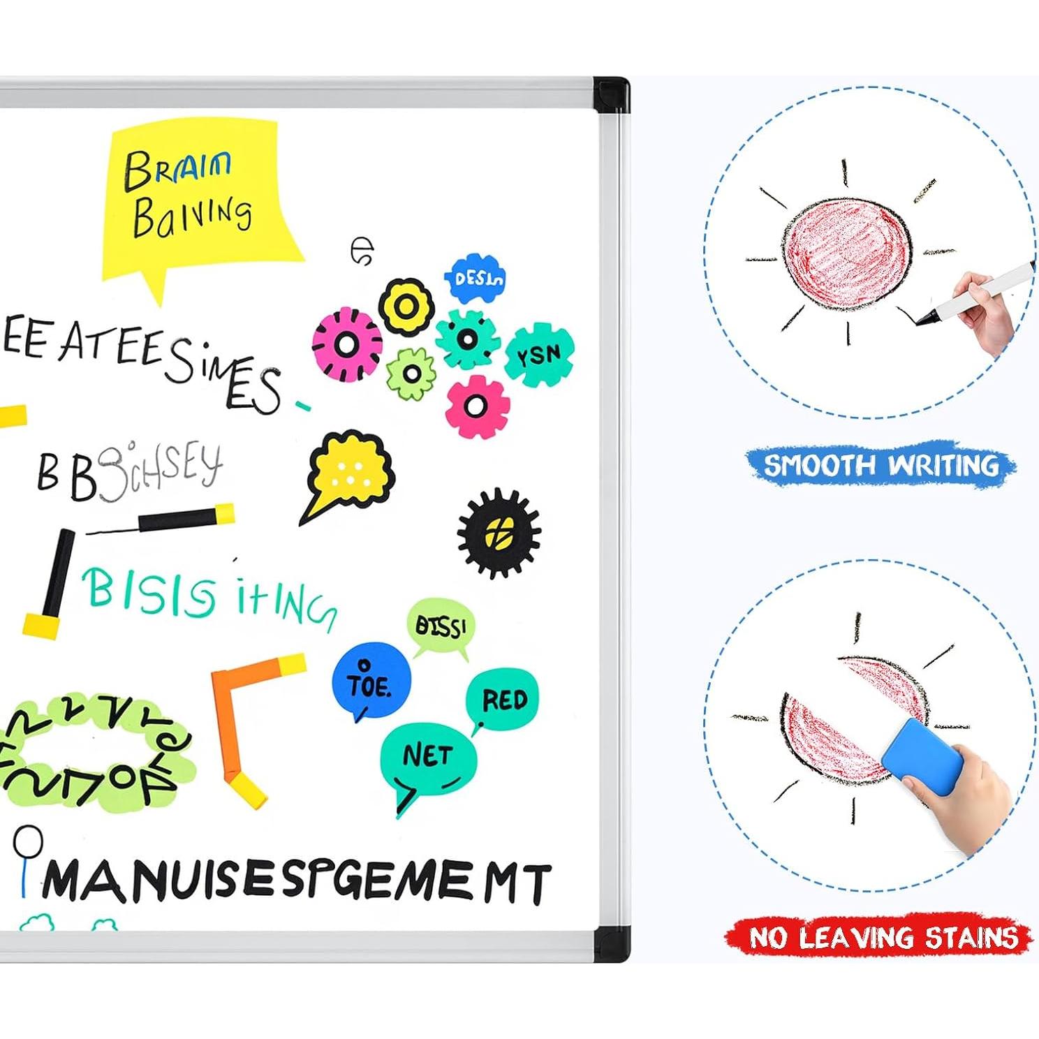 Pizarra Blanca Magnética DUMOS 91.44x60.96 cm con Accesorios