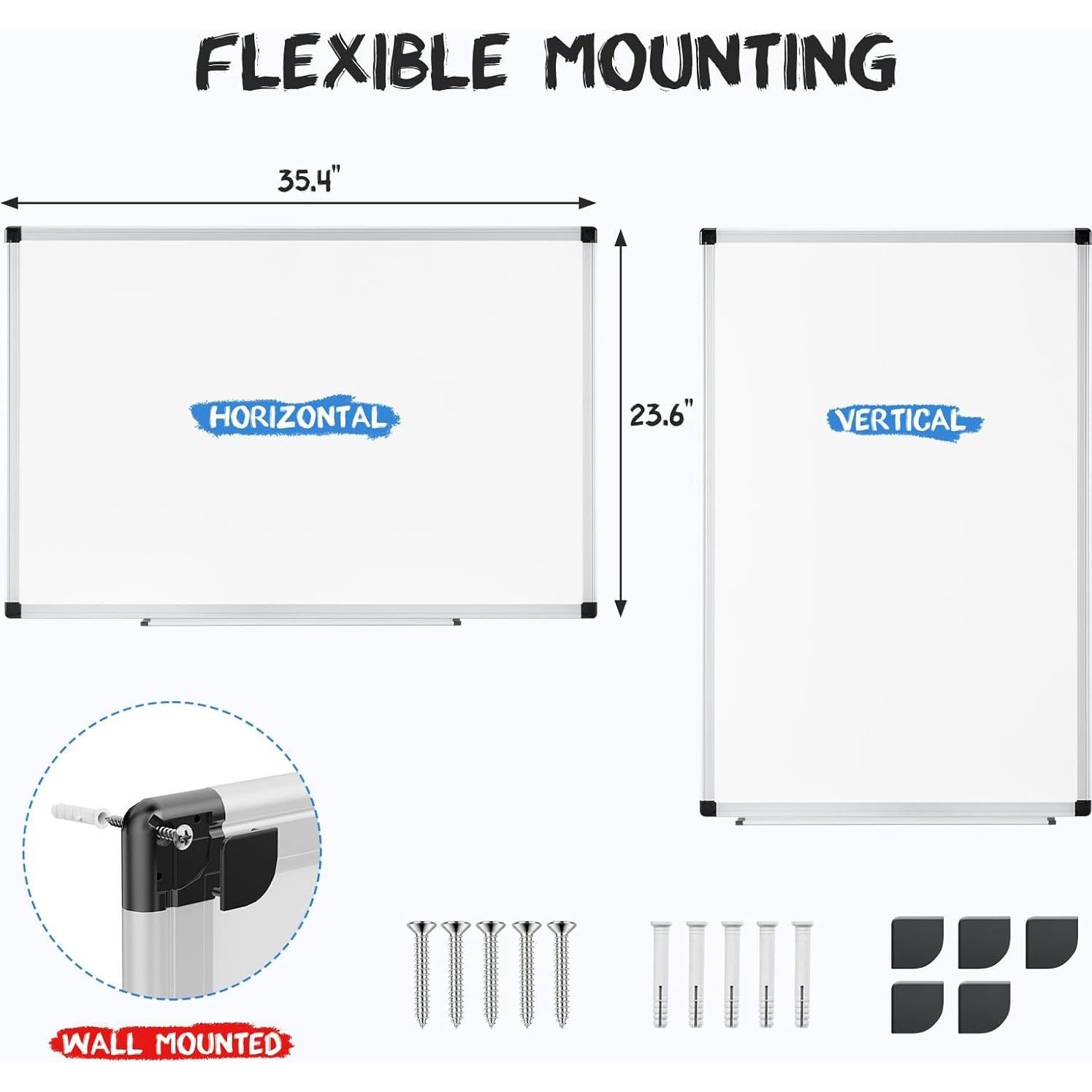 Pizarra Blanca Magnética DUMOS 91.44x60.96 cm con Accesorios