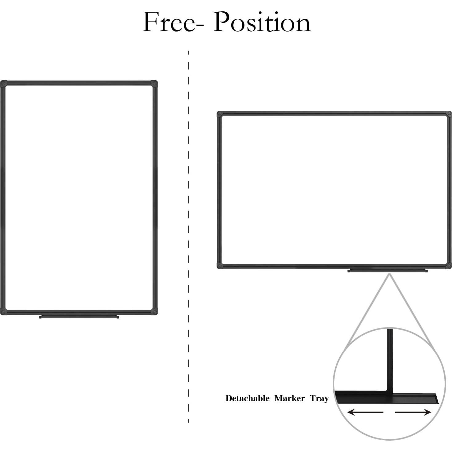 Pizarra Blanca Magnética JILoffice 121.92x91.44 cm con Marco Negro