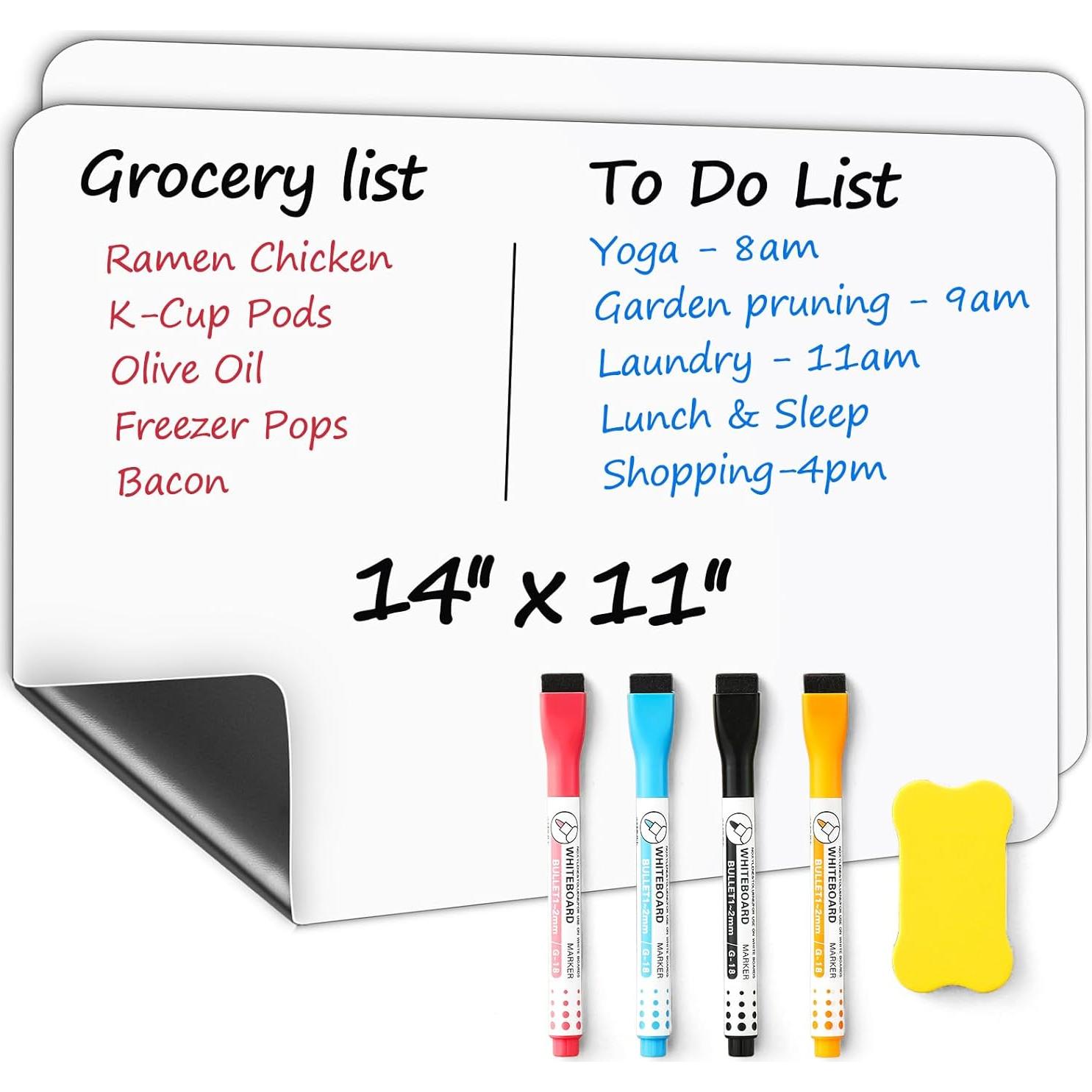 2 Pizarras Blancas Magnéticas Borrables VITEVER 35.6x27.9 cm