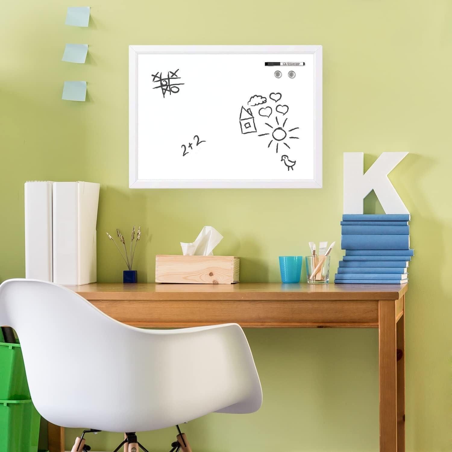 Tablero Blanco Magnético Borrado en Seco Quartet 43x58 cm