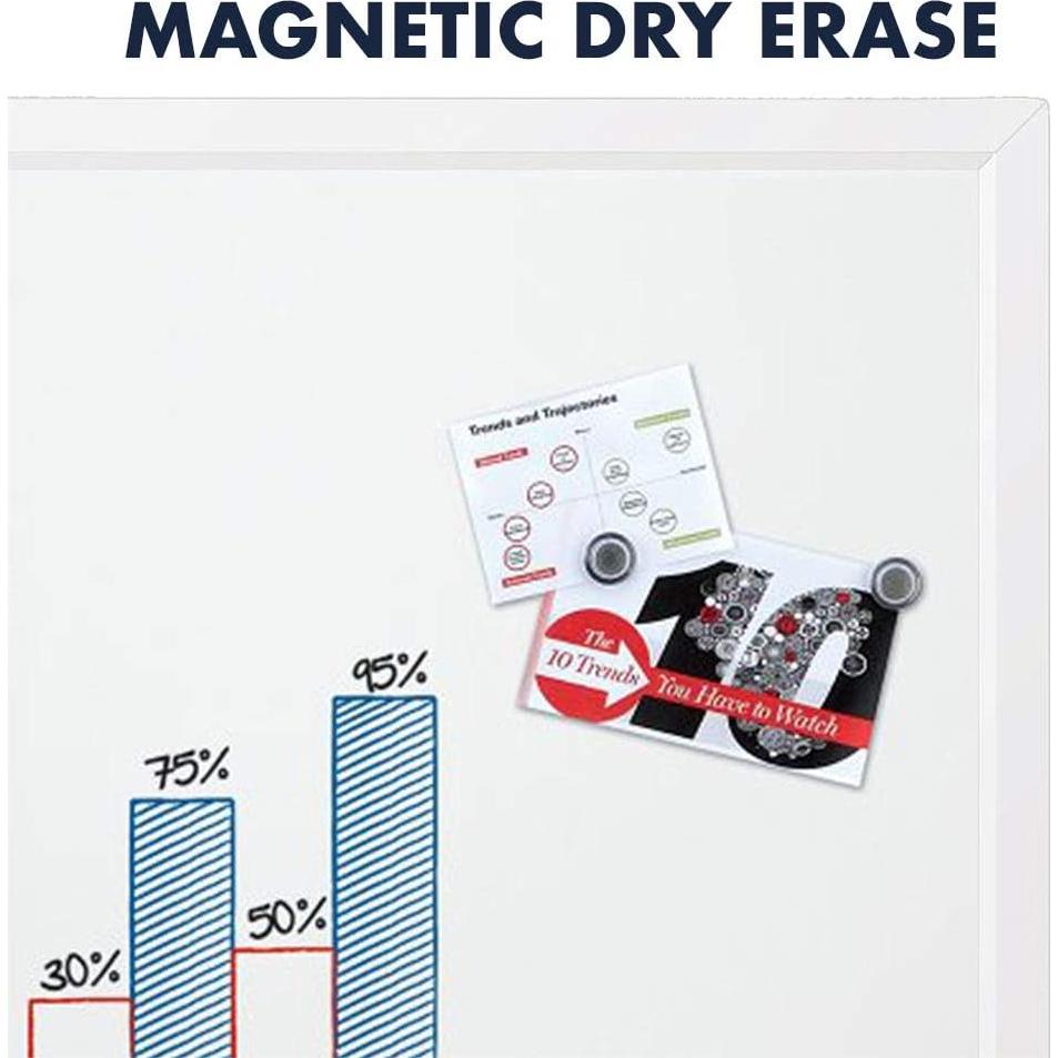 Tablero Blanco Magnético Borrado en Seco Quartet 43x58 cm