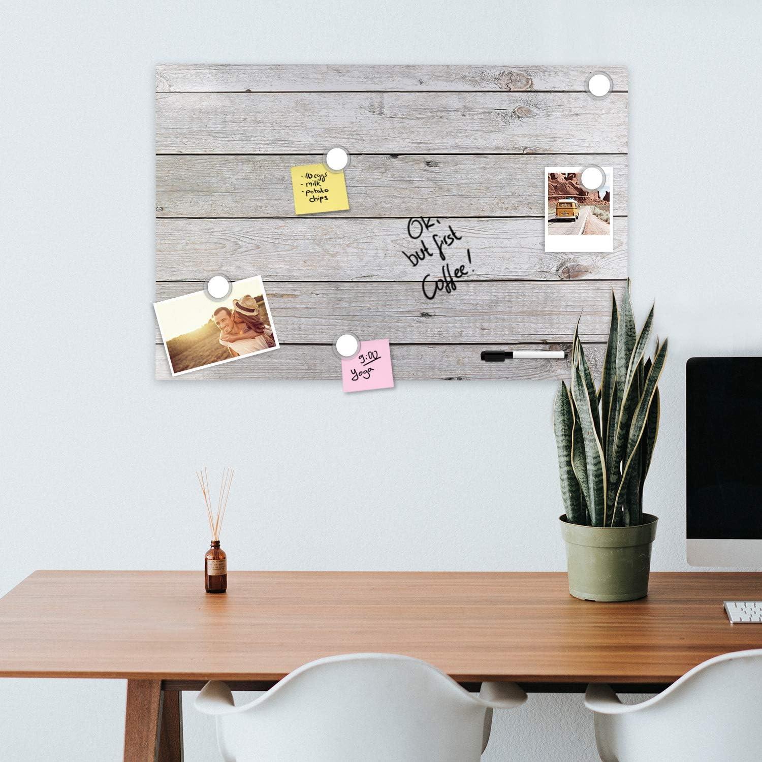 Tablero Magnético de Pizarra Blanca Navaris 93.5 x 62 cm