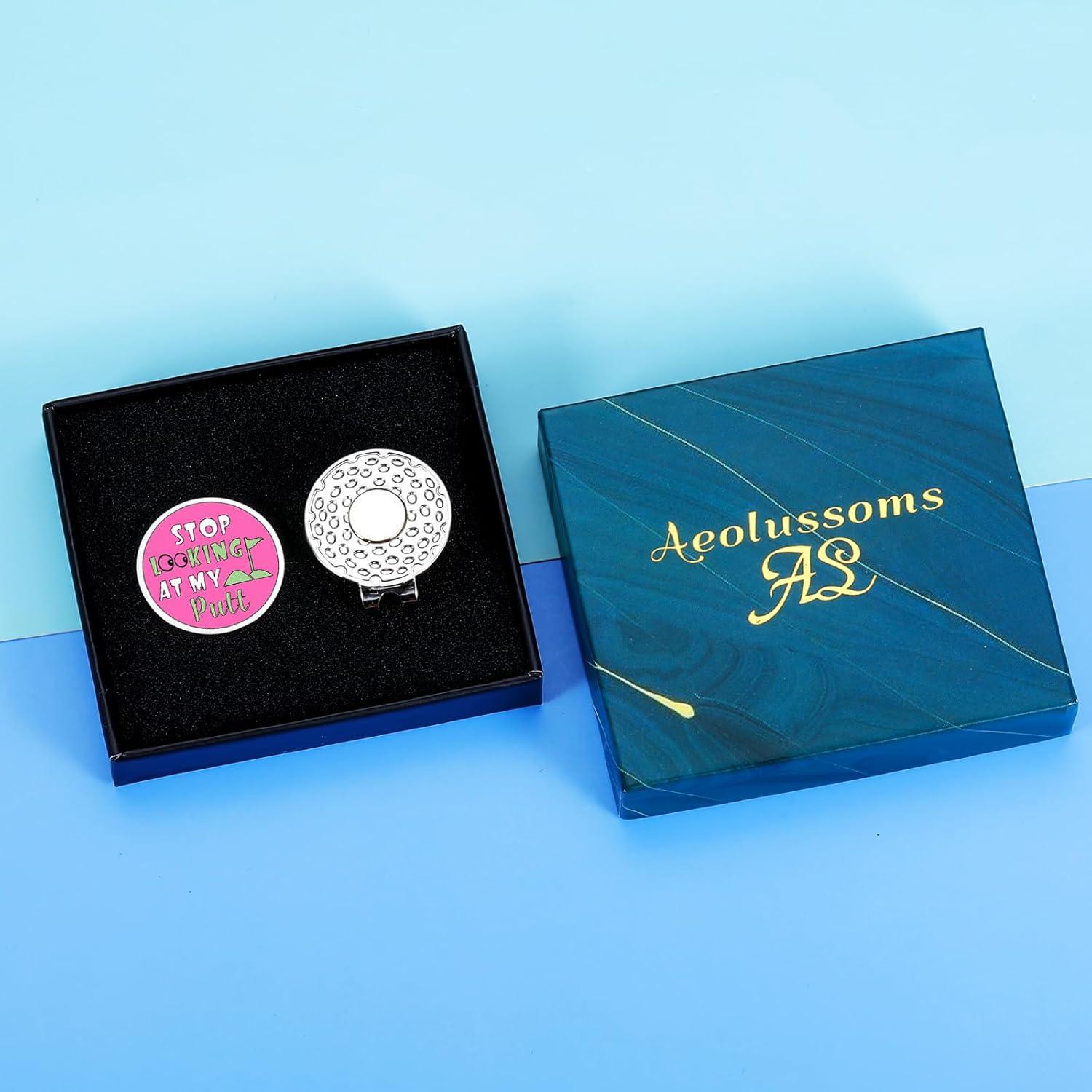 Marcador de Pelota de Golf Rosa Aeolussoms Clip de Sombrero