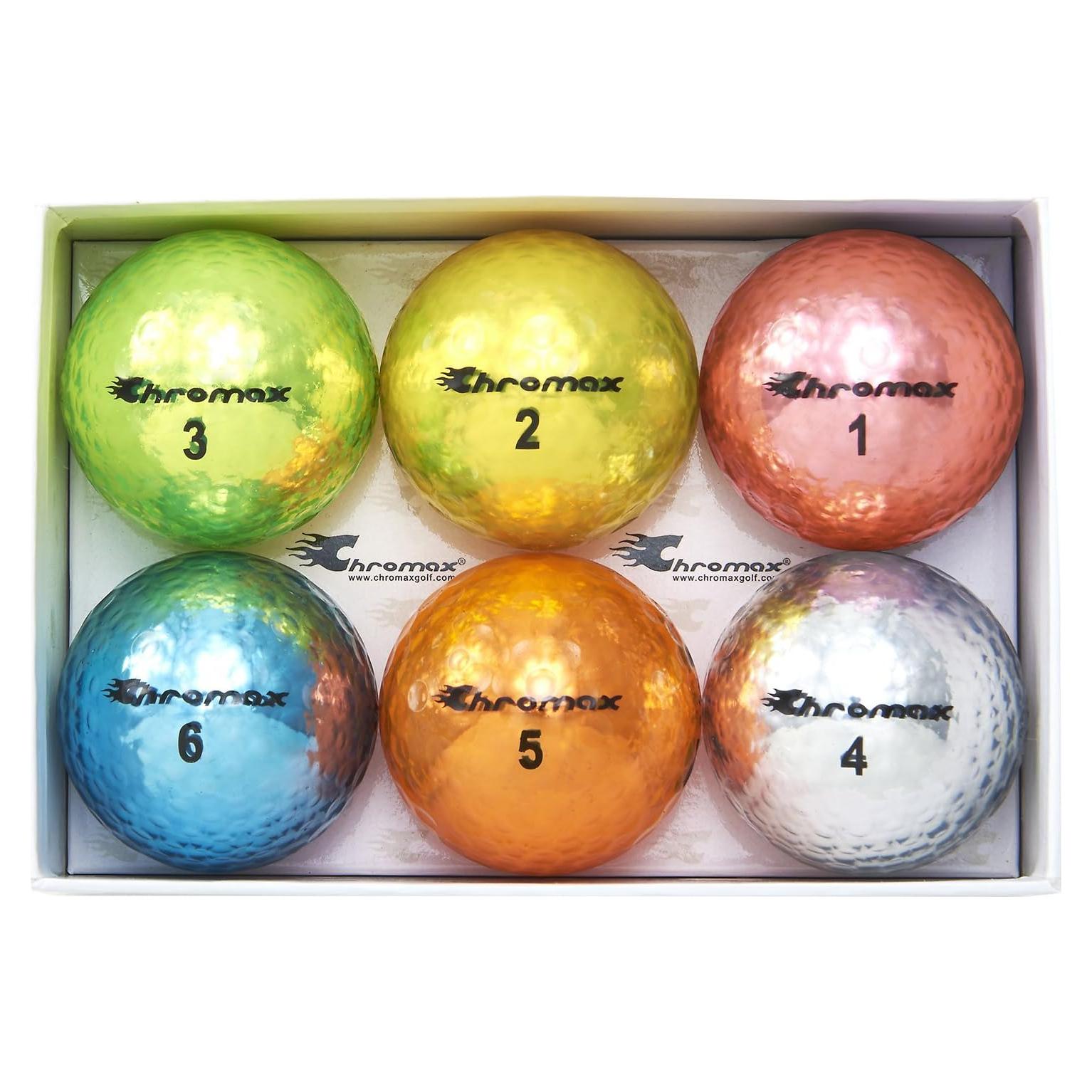 Bolas de Golf Chromax M5 Metálicas de Colores (Paquete de 6)