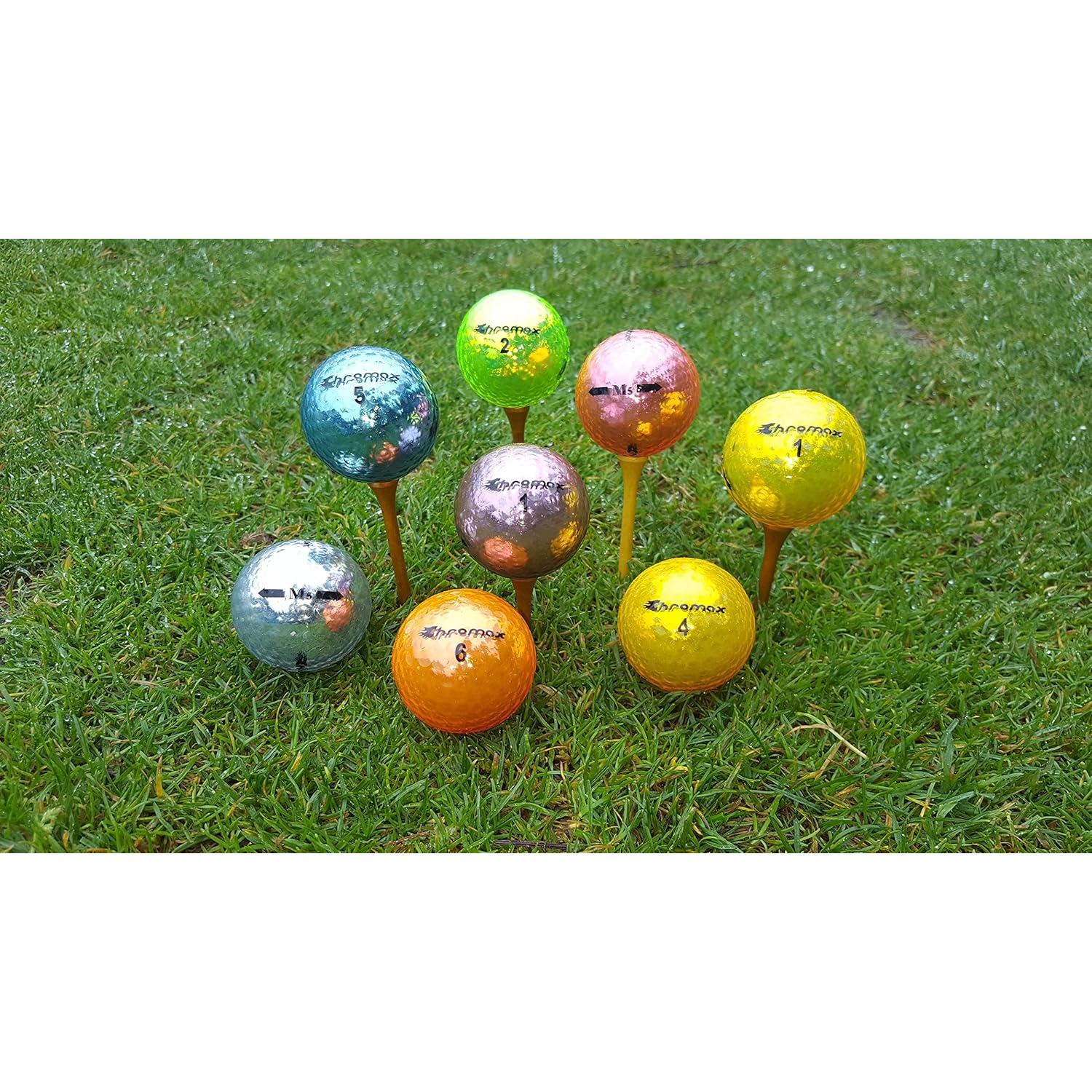 Bolas de Golf Chromax M5 Metálicas de Colores (Paquete de 6)