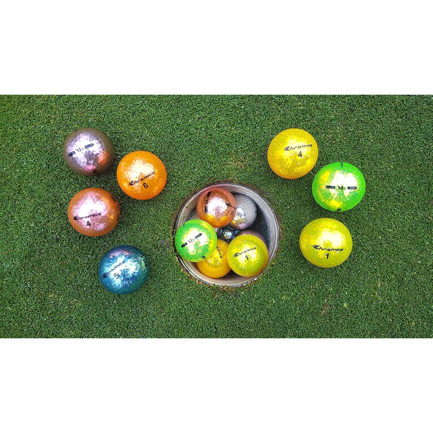 Bolas de Golf Chromax M5 Metálicas de Colores (Paquete de 6)