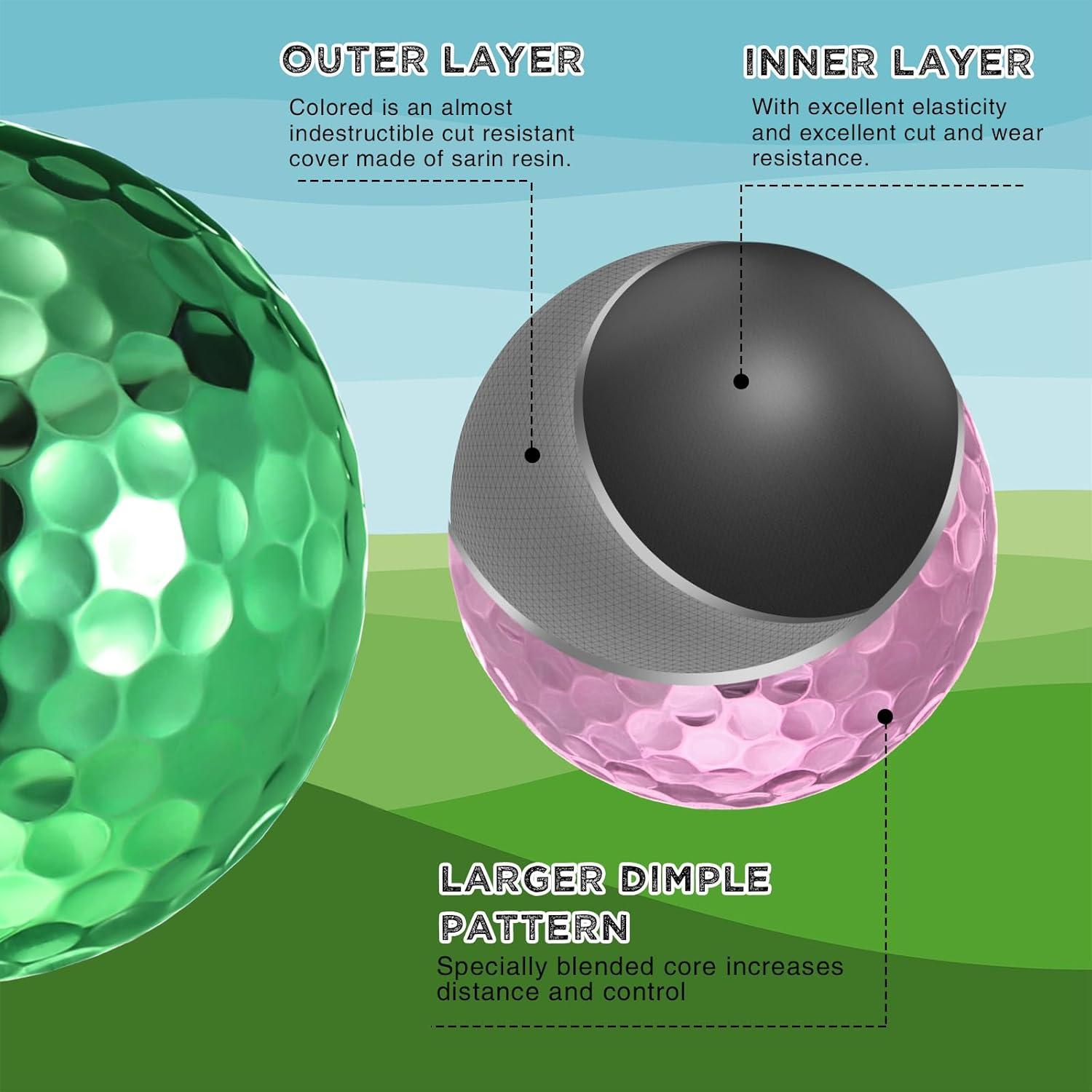 Pelotas de Golf Metálicas Hiboom para Mujeres - 12 Unidades