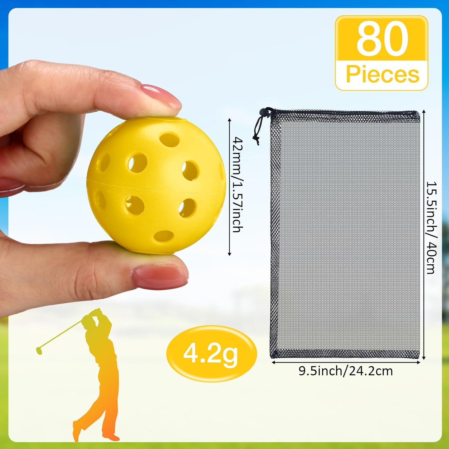 80 Pelotas de Golf de Práctica MiniInflat 42 mm Amarillo