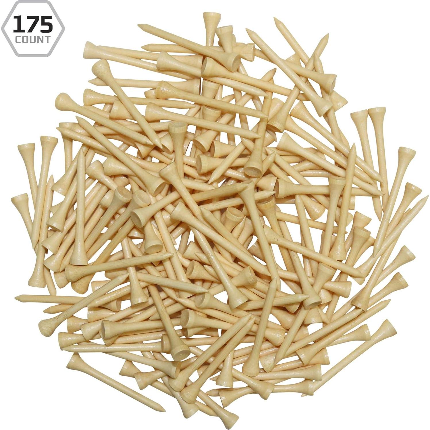 Tees de Golf de Bambú Izzo - Paquete de 175 Piezas