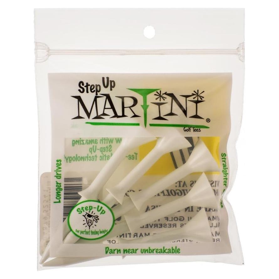 Tees de Golf Martini Step-Up Blancos 8.26 cm - Paquete de 10
