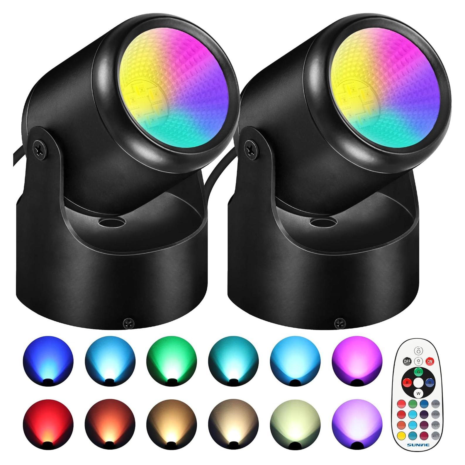 Luces Spot LED RGBW URTOM 6W Control Remoto 16 Colores