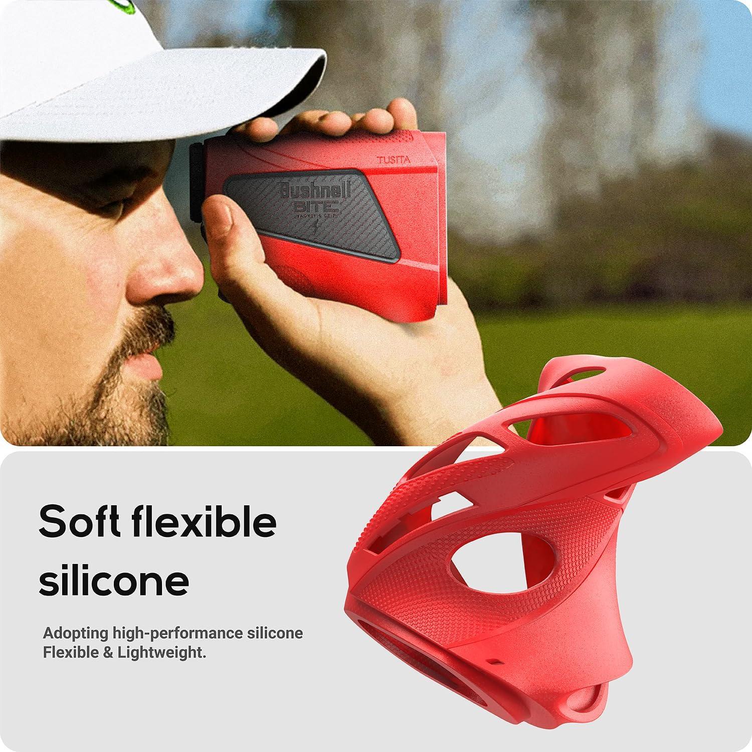 Funda de Silicona TUSITA para Medidor Bushnell TOUR V6 - Rojo