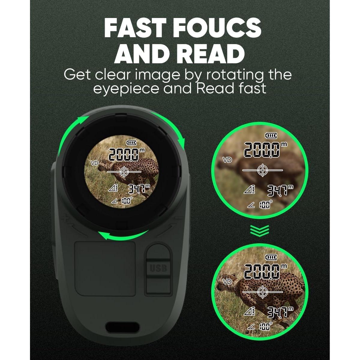 Medidor de Rango L8star PF290 para Golf y Caza 800m