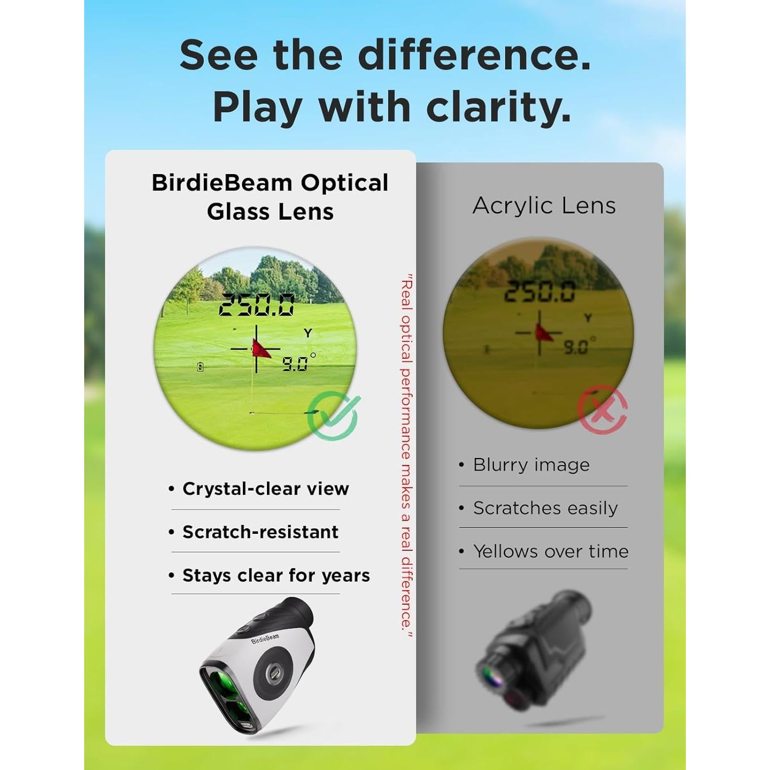 Buscador de Distancia de Golf BirdieBeam G888 1,097m 7X