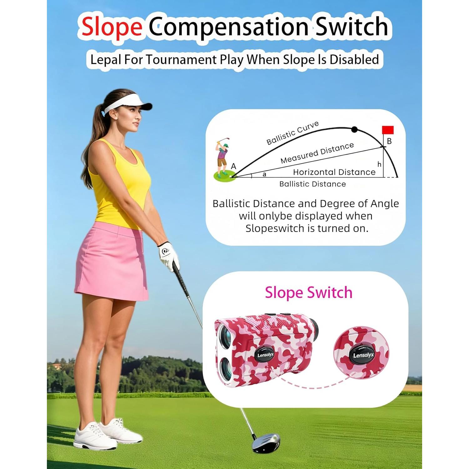 Medidor de Distancia Laser Lensalyx SH106 para Golf 1200m