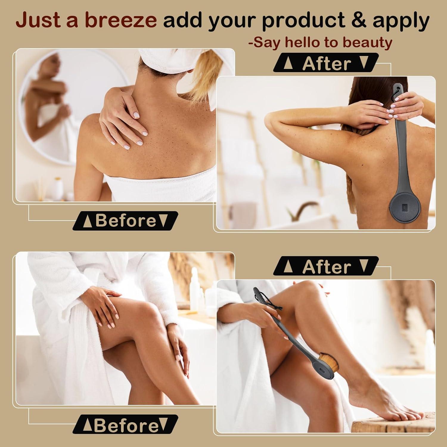 Brocha de Maquillaje Corporal EOICCEOH 36 cm Mango Largo