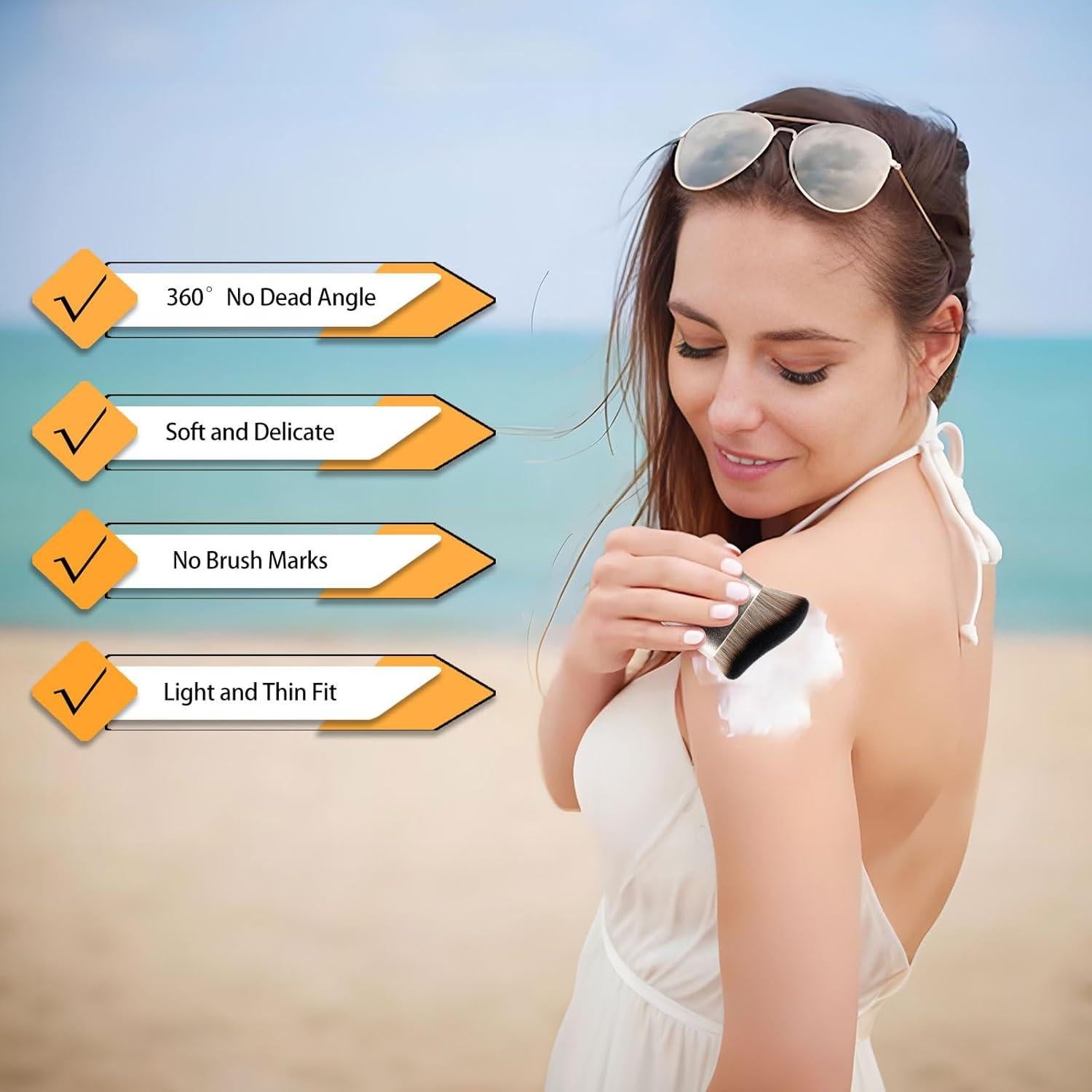 Brocha Autobronceadora QJKLWV Grande para Maquillaje Corporal