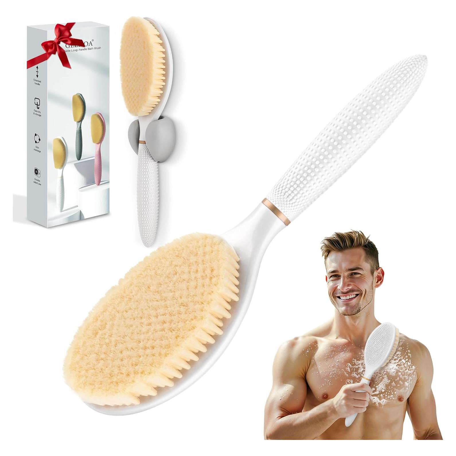 Cepillo de Ducha GEENOA con Mango Antideslizante y Doble Cara