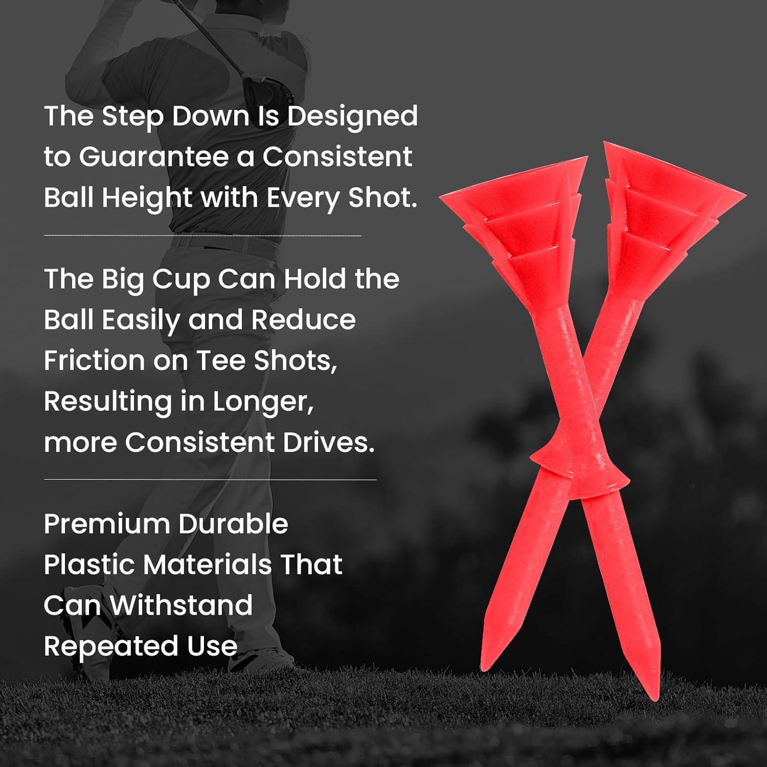 Tees de Golf FINGER TEN Irrompibles 30 Largos 8.26 cm y 20 Cortos 3.81 cm