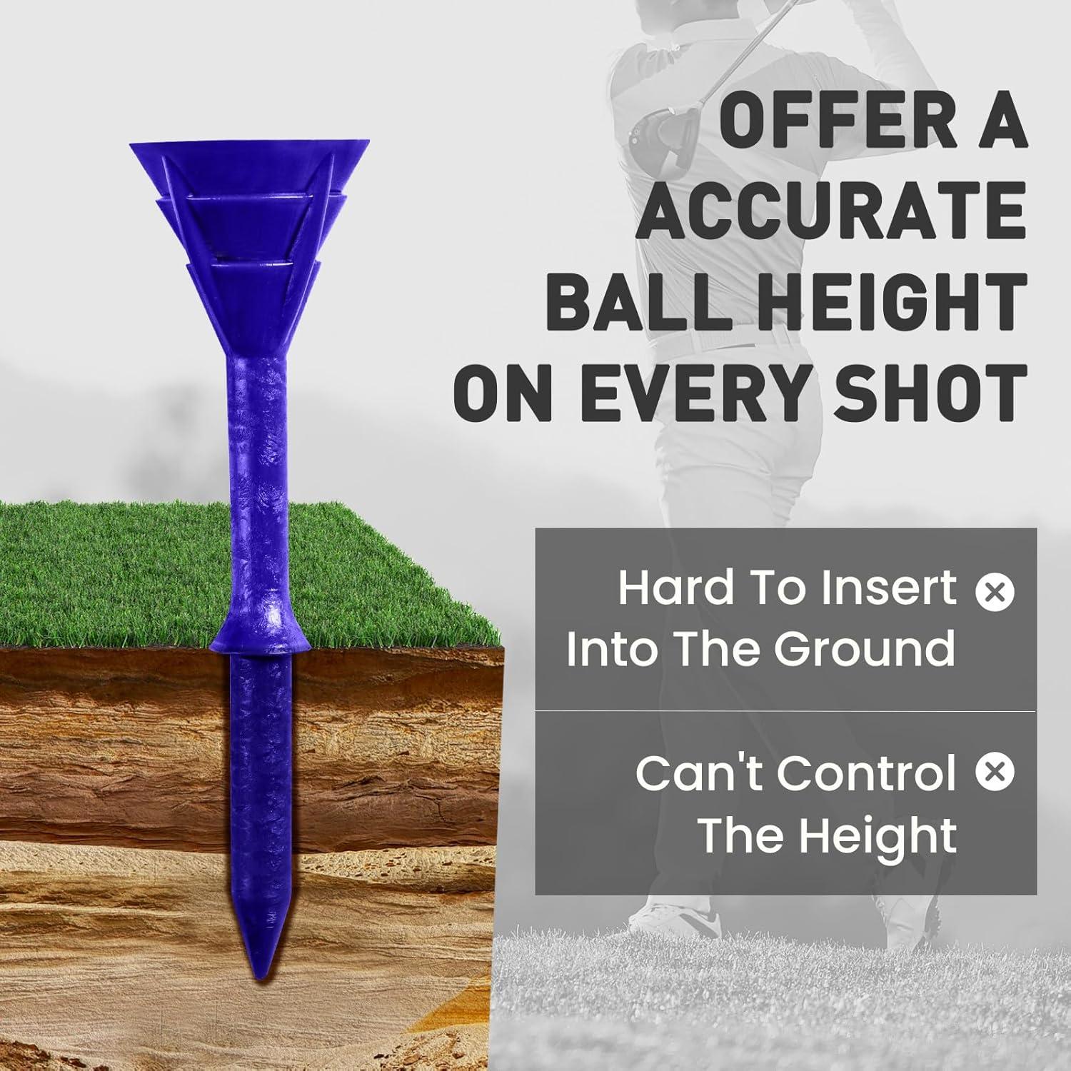 Tees de Golf FINGER TEN Irrompibles 30 Largos 8.26 cm y 20 Cortos 3.81 cm