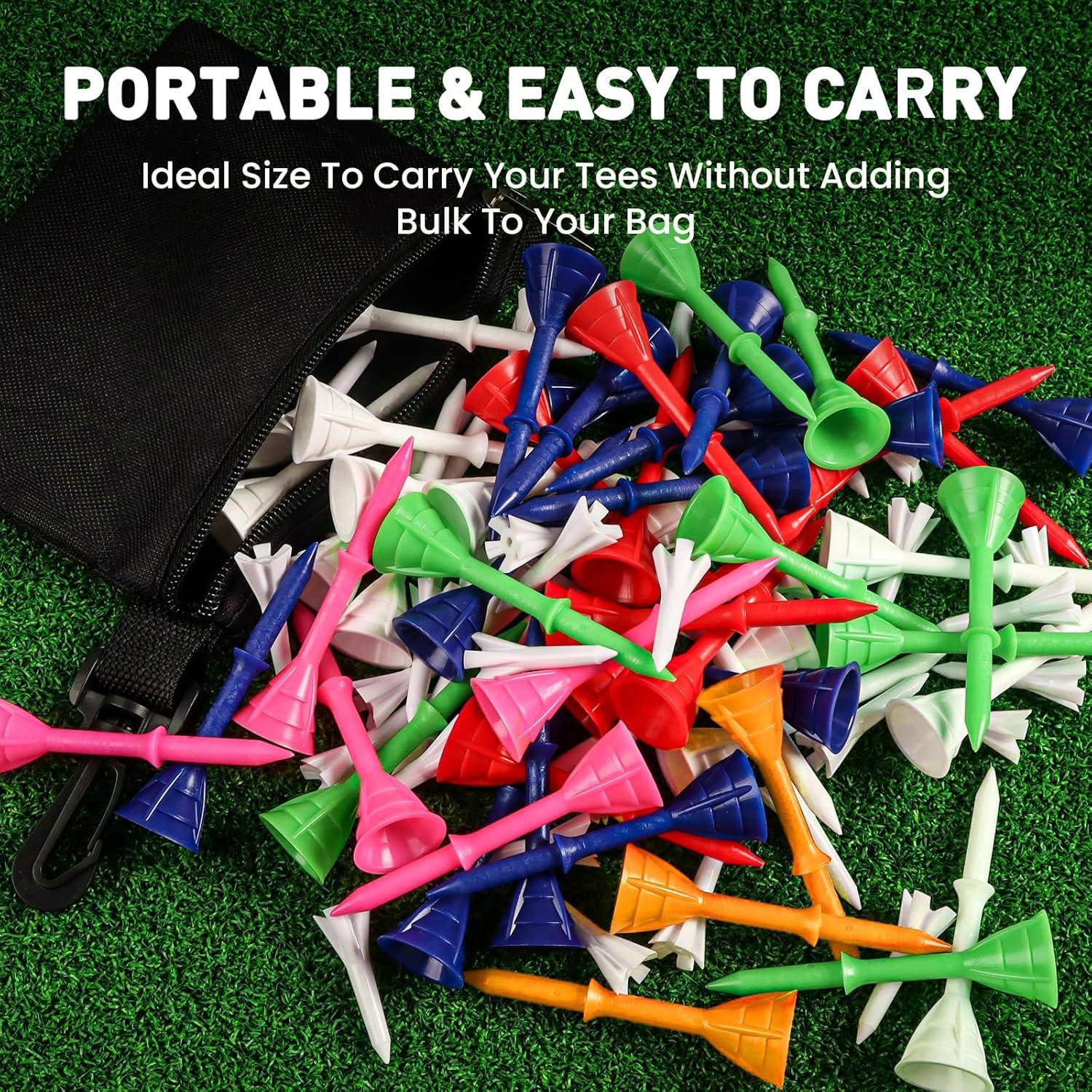 Tees de Golf FINGER TEN Irrompibles 30 Largos 8.26 cm y 20 Cortos 3.81 cm