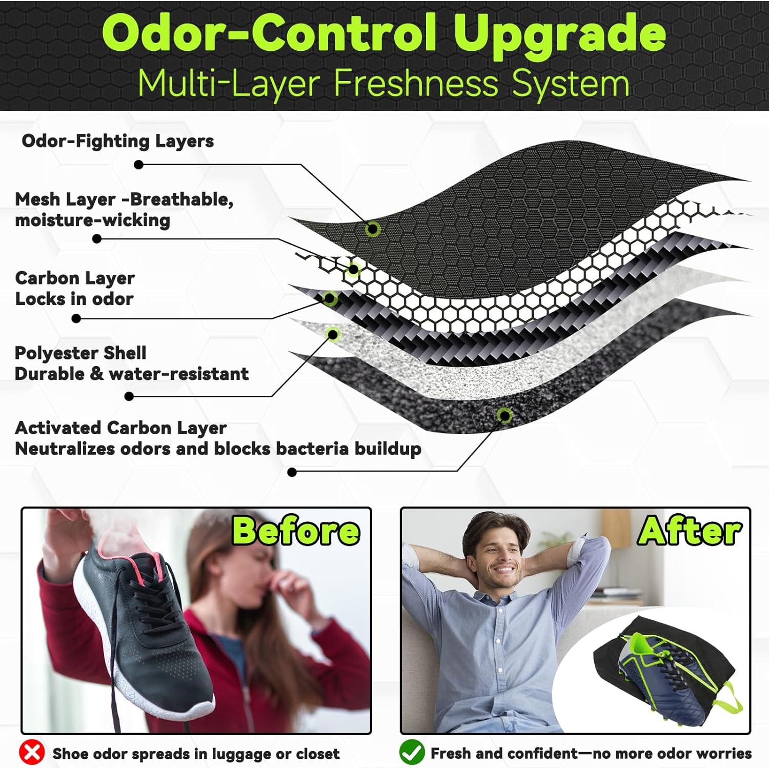 2 Bolsas para Zapatos a Prueba de Olores T90470 Negro