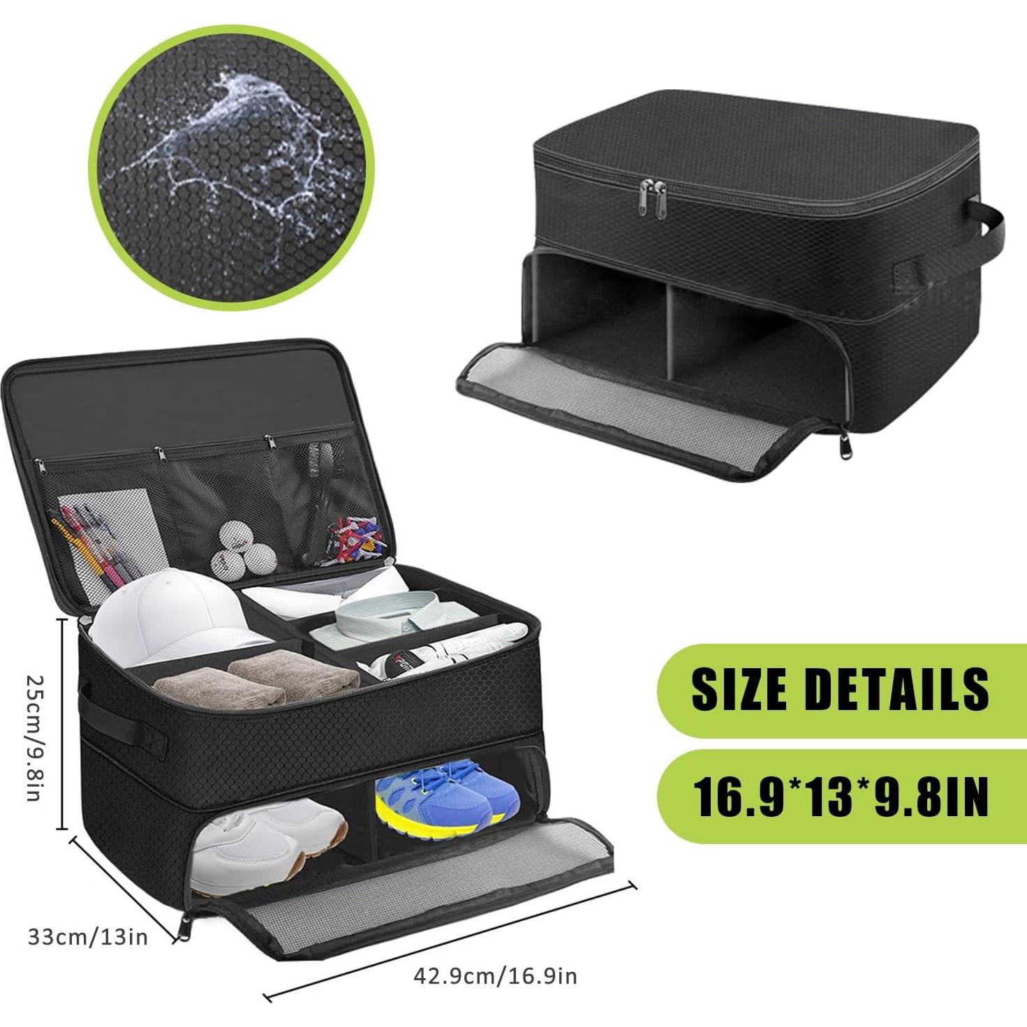 Organizador de Maletero para Golf BIYQFCR 2 Capas Impermeable