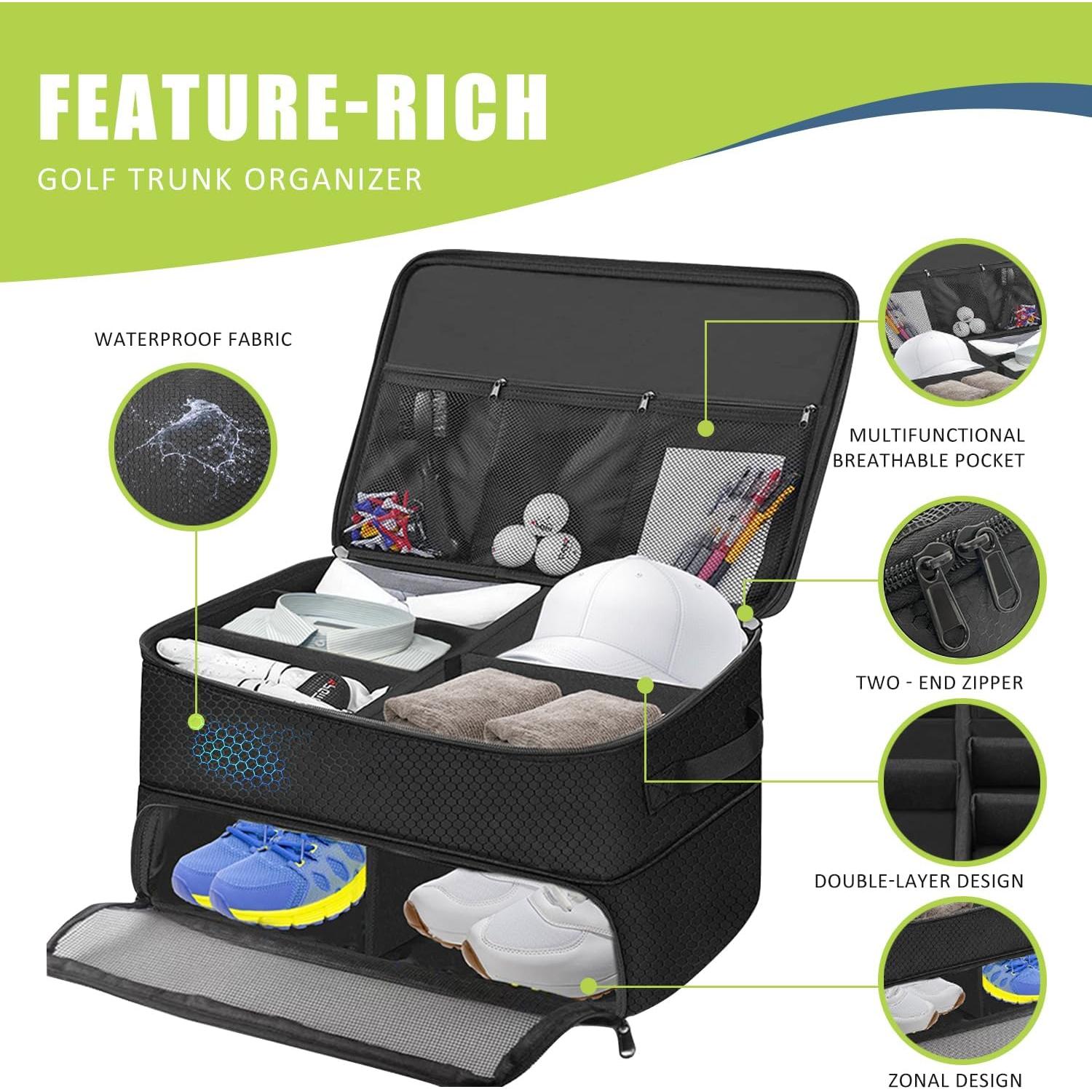 Organizador de Maletero para Golf BIYQFCR 2 Capas Impermeable