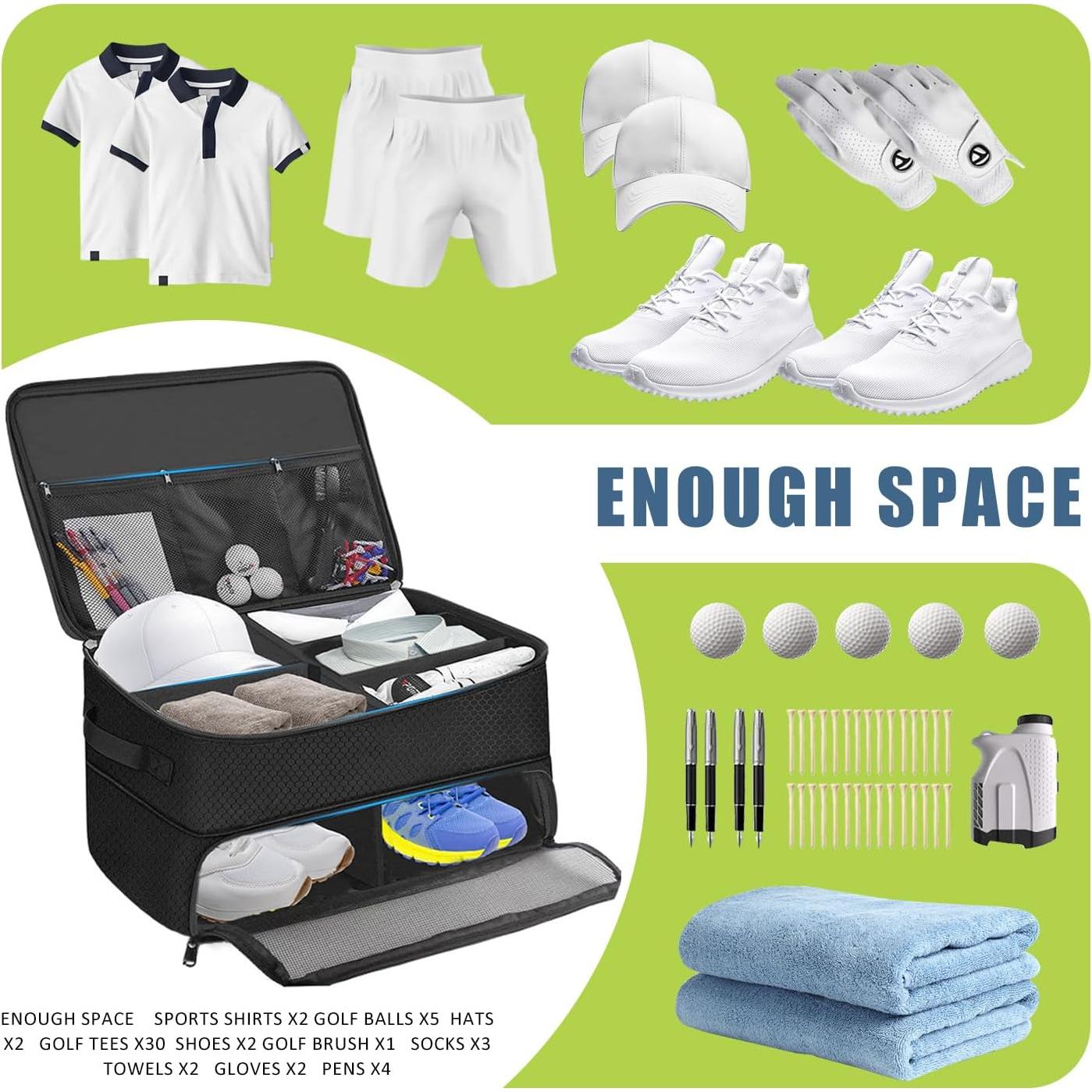 Organizador de Maletero para Golf BIYQFCR 2 Capas Impermeable