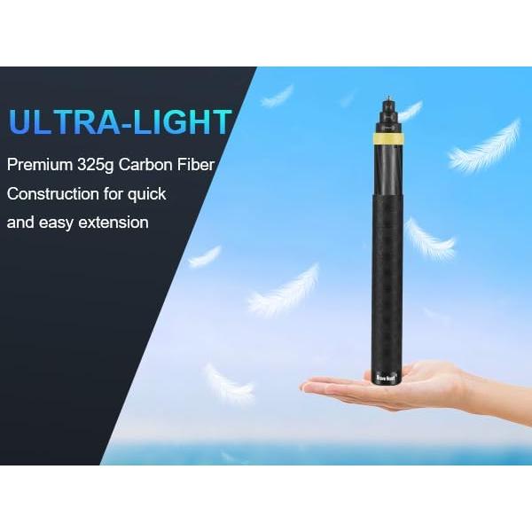 Palo de Selfie Extensible 3m Fibra de Carbono Liuliron Oro