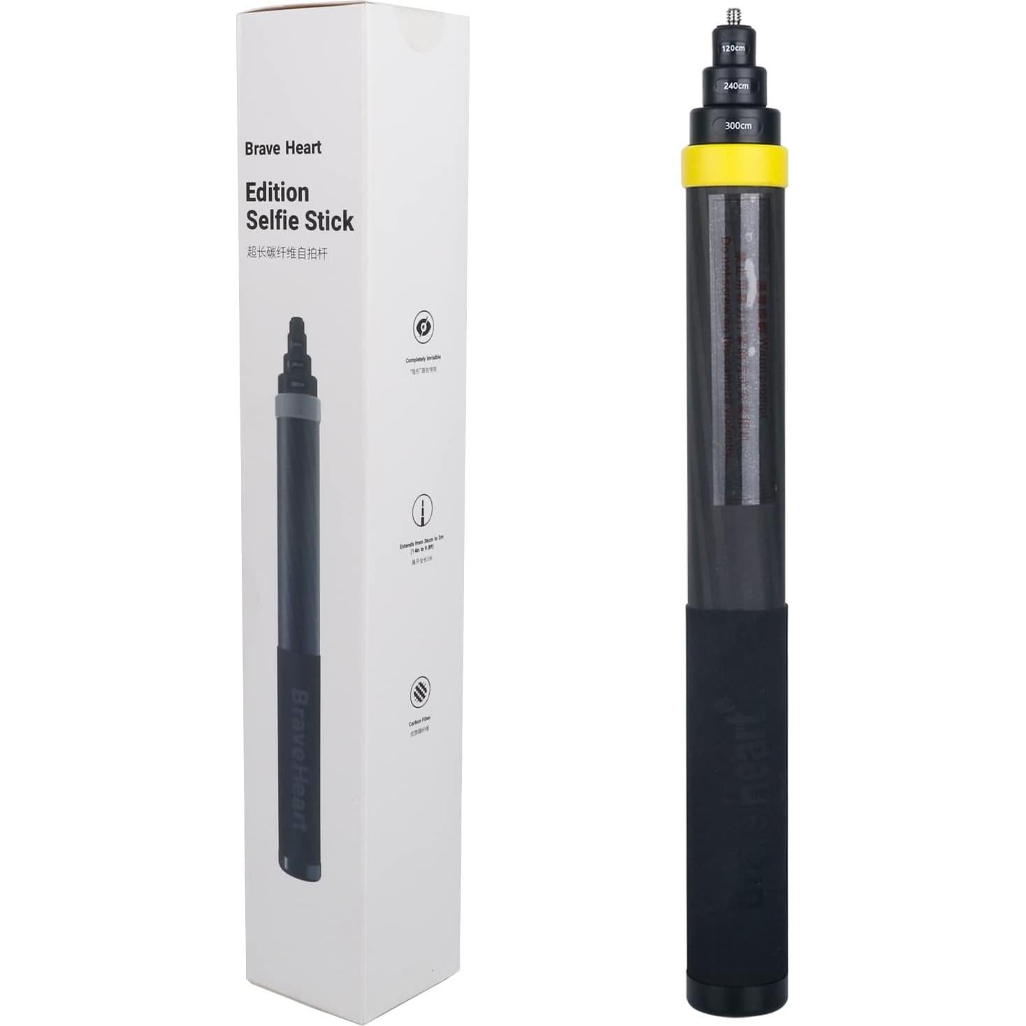 Palo de Selfie Extensible 3m Fibra de Carbono Liuliron Oro