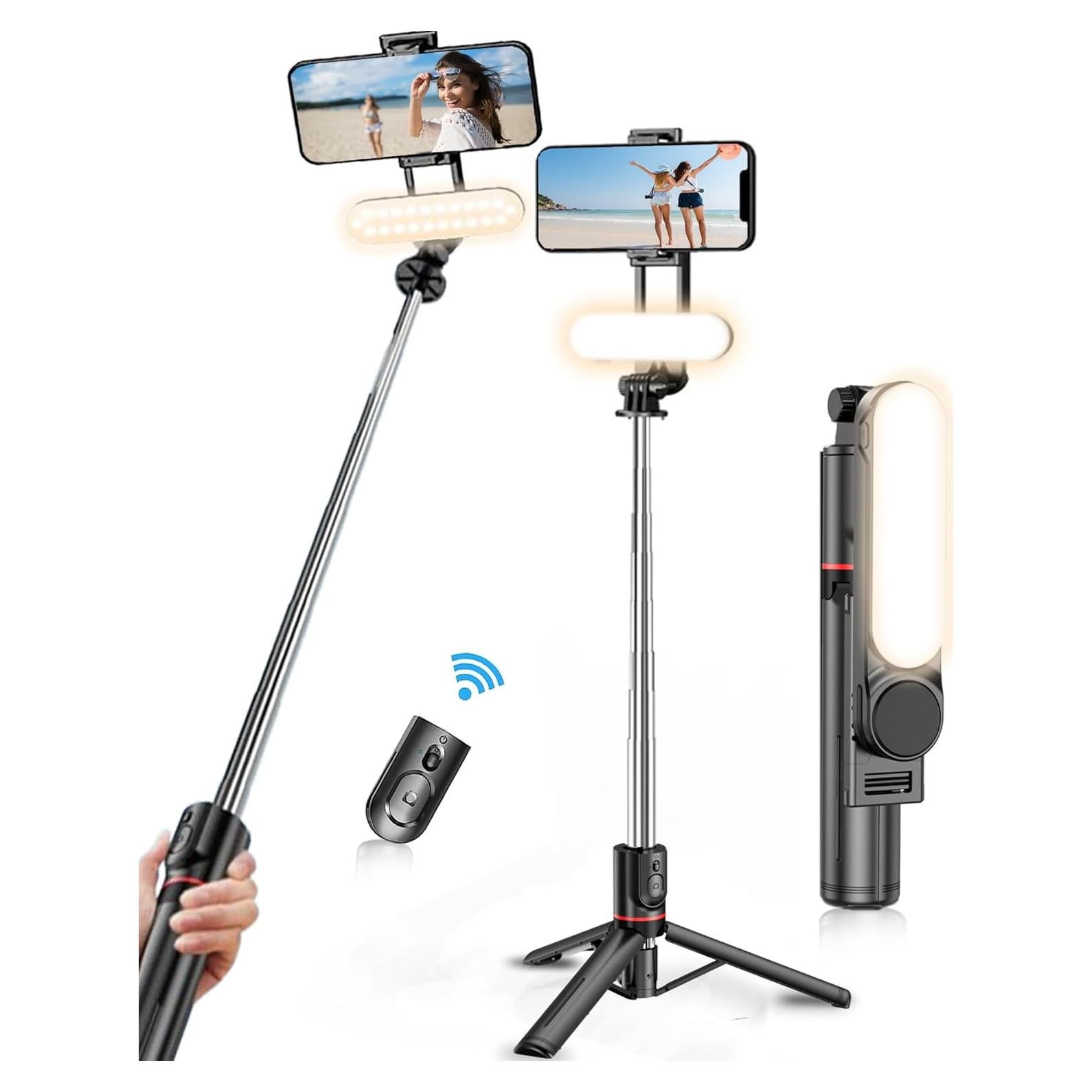 Trípode de Selfie BGJOY Extensible con Luz y Control Remoto