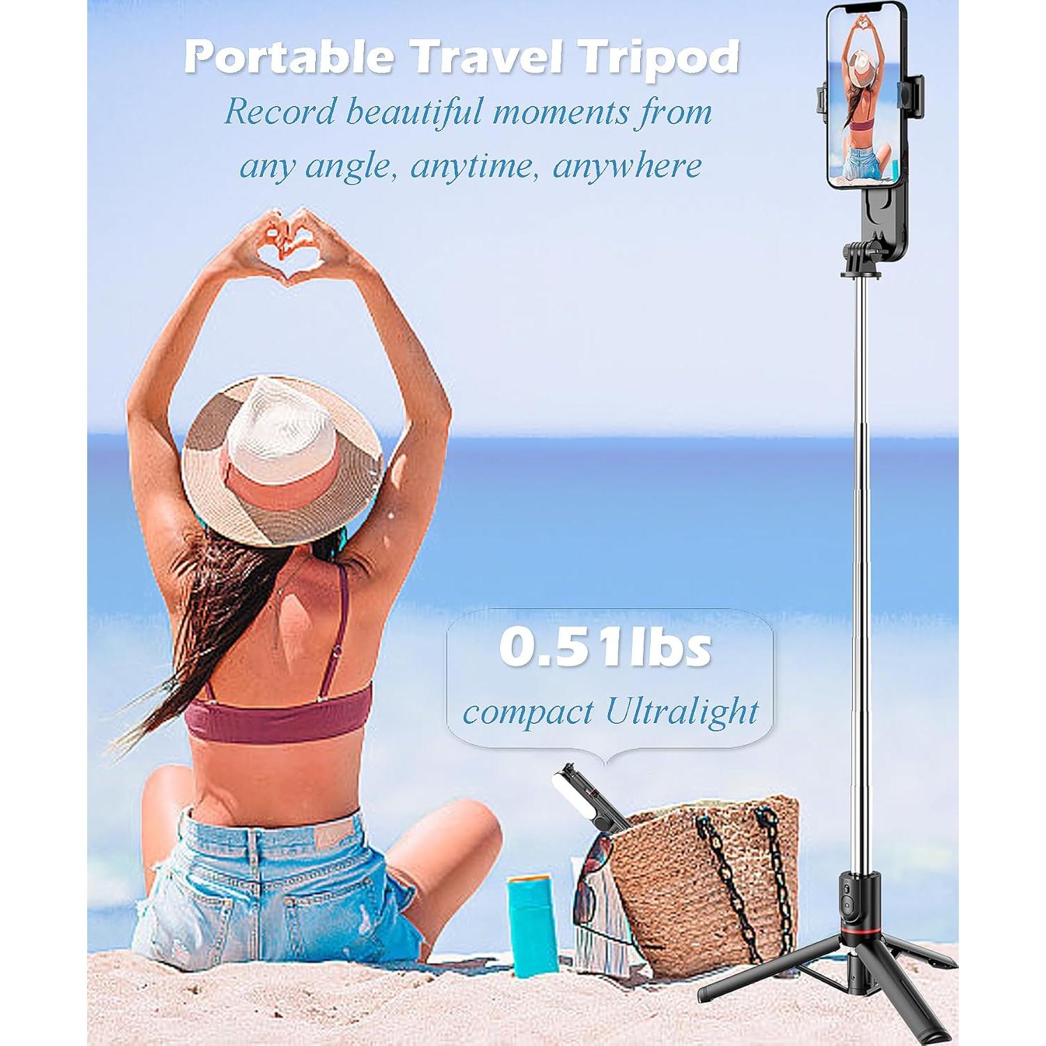 Trípode de Selfie BGJOY Extensible con Luz y Control Remoto