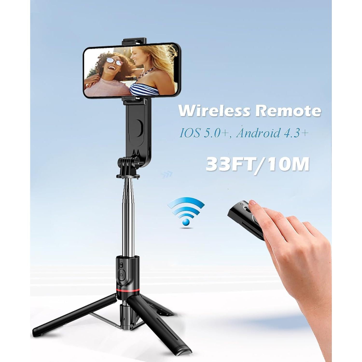 Trípode de Selfie BGJOY Extensible con Luz y Control Remoto