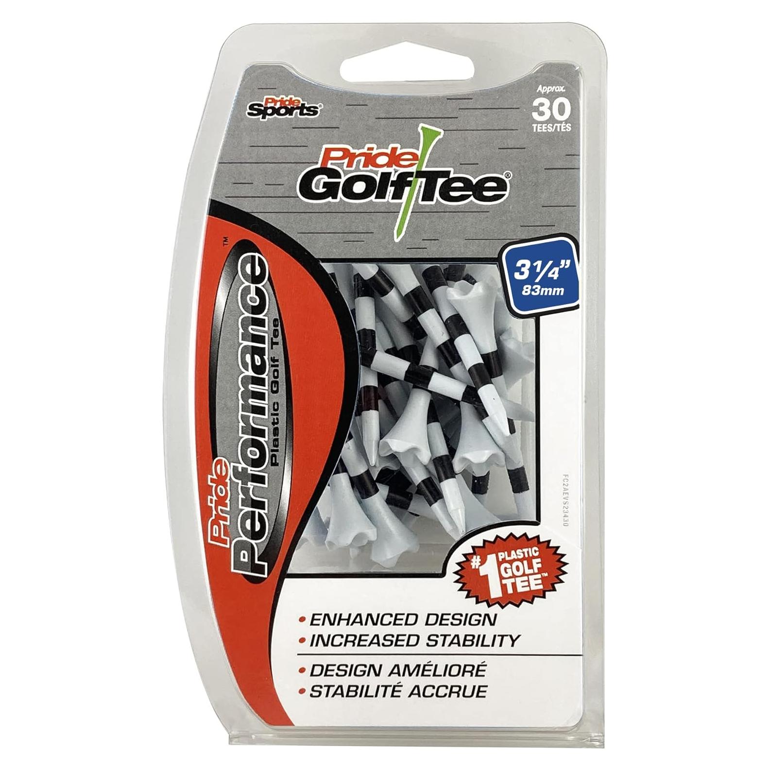 Tees de Golf de Plástico Pride Performance 8.26 cm - 30 Unidades